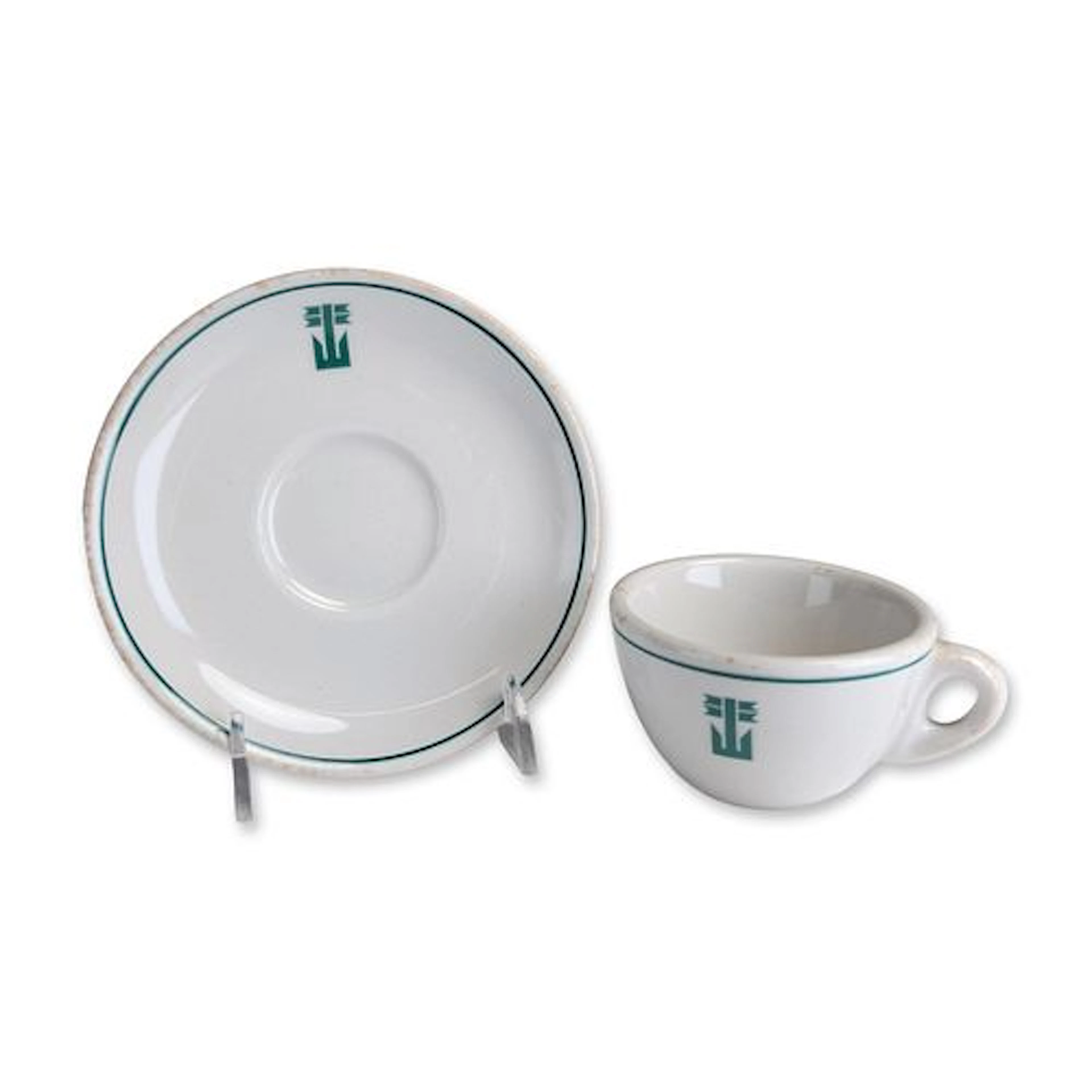 2pc Richard Ginori Italian Line Finmare Porcelain Demitasse and Saucer Set