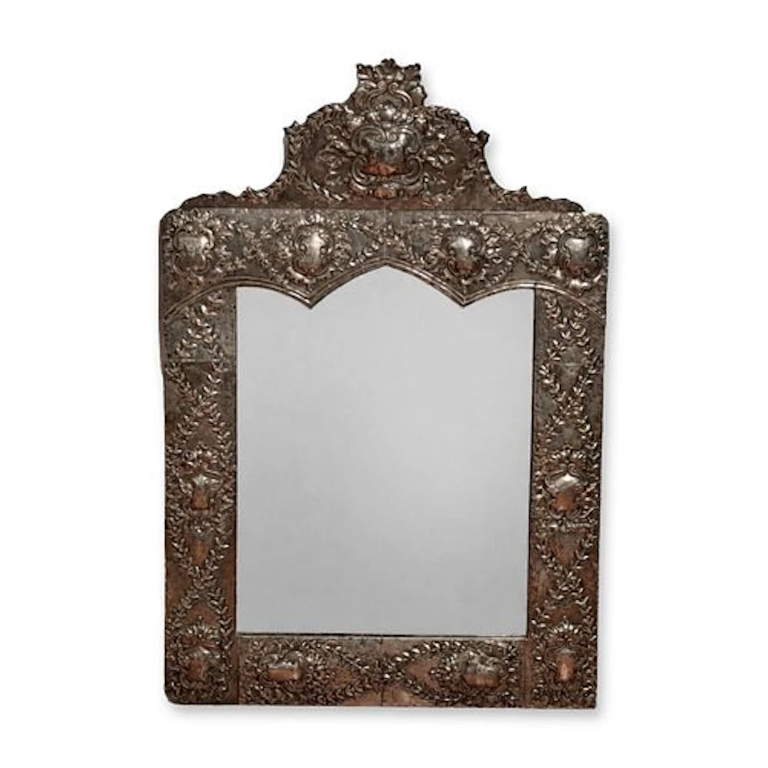 Impressive Large Continental Silver Wall Mirror, 19th Century