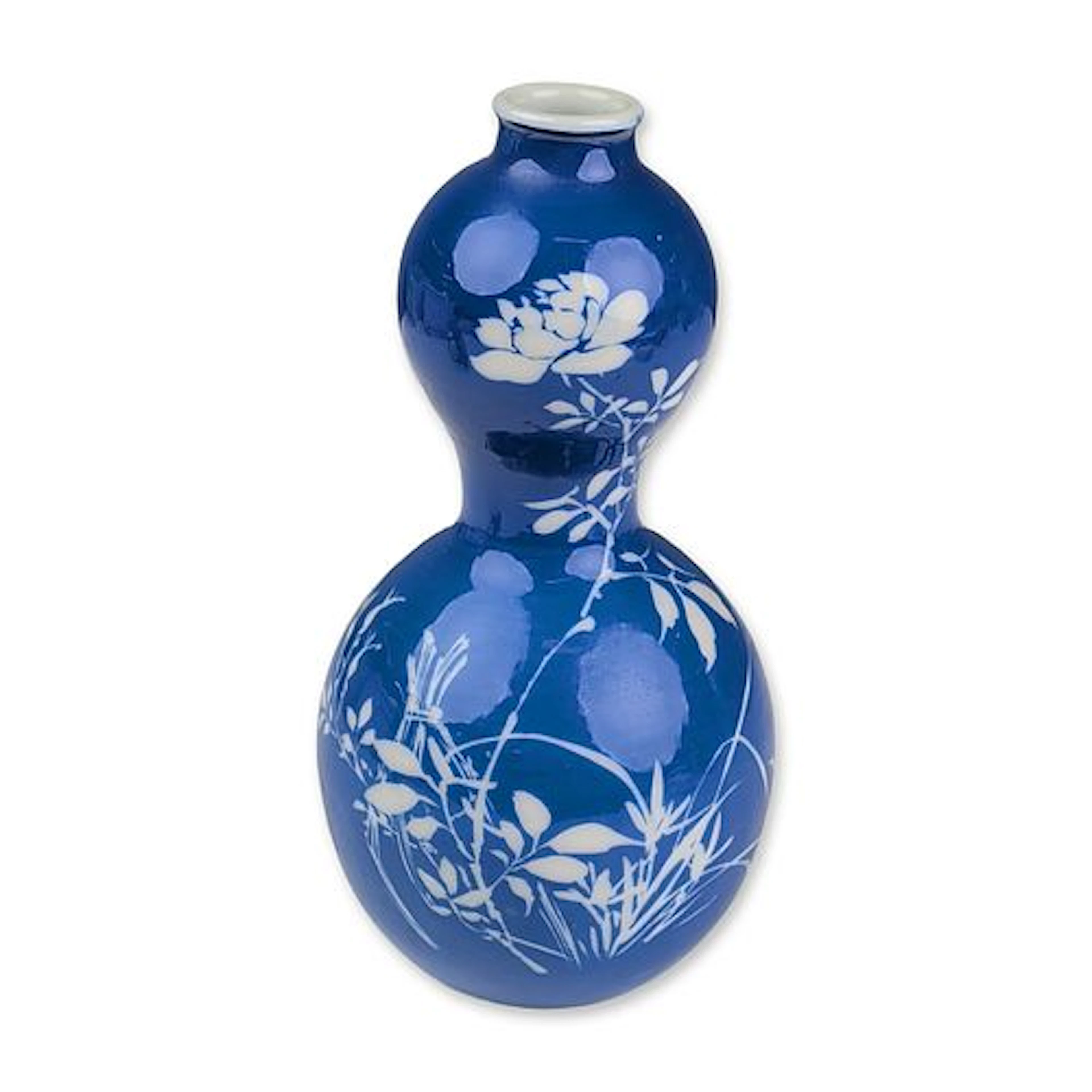 Chinese Blue and White Hawthorn Pattern Double Gourd Vase