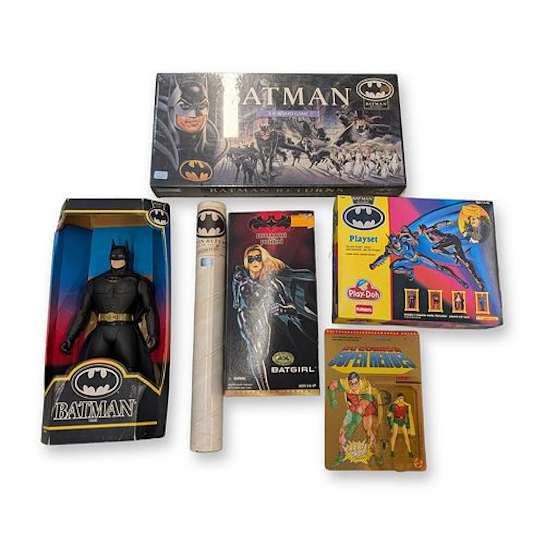 Collection of Vintage Kenner and Parker Brothers Batman Toys