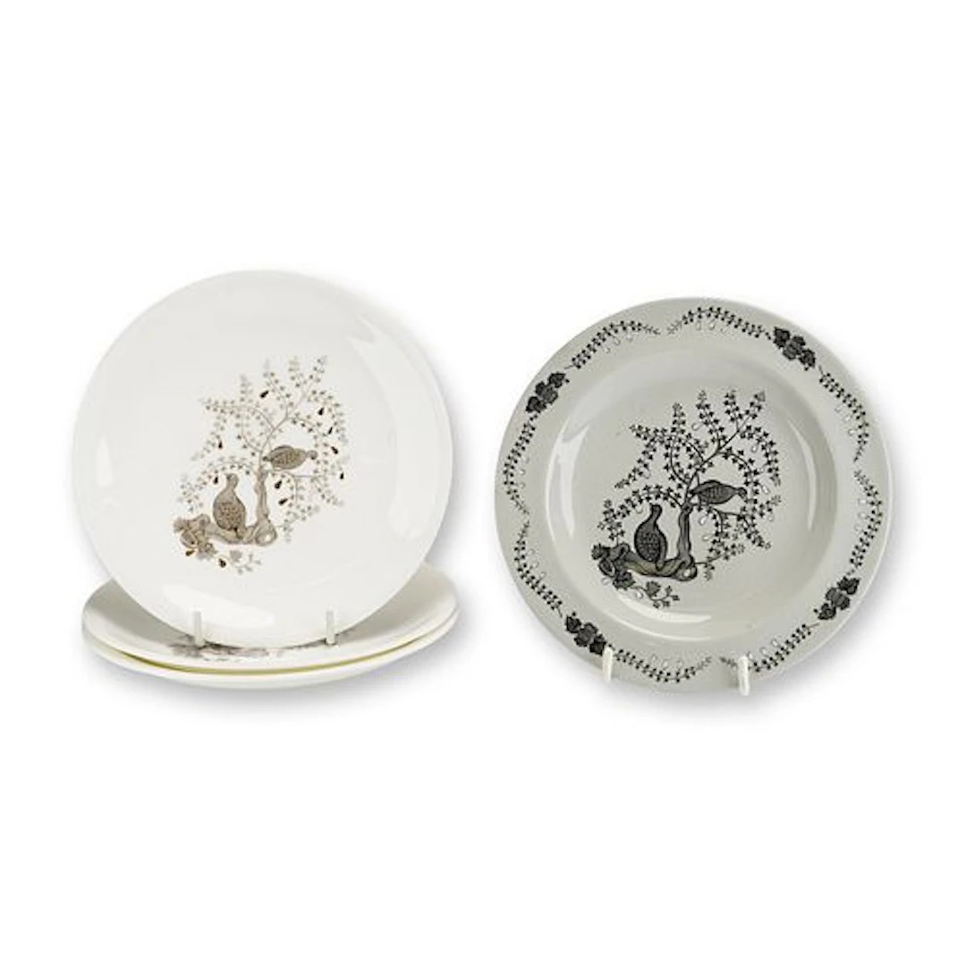4pc Wedgwood Partridge in a Pear Tree Ceramic Plates