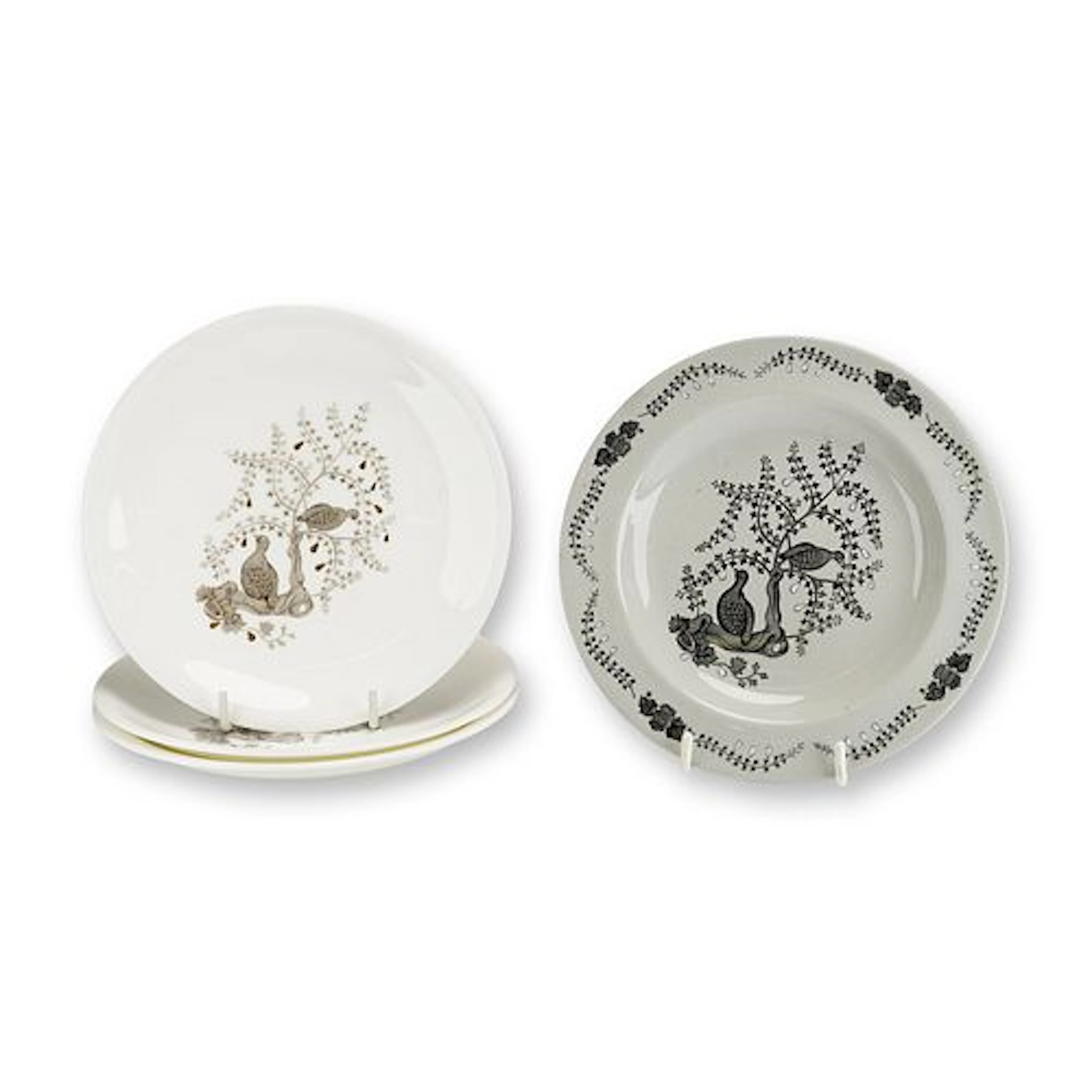 4pc Wedgwood Partridge in a Pear Tree Ceramic Plates