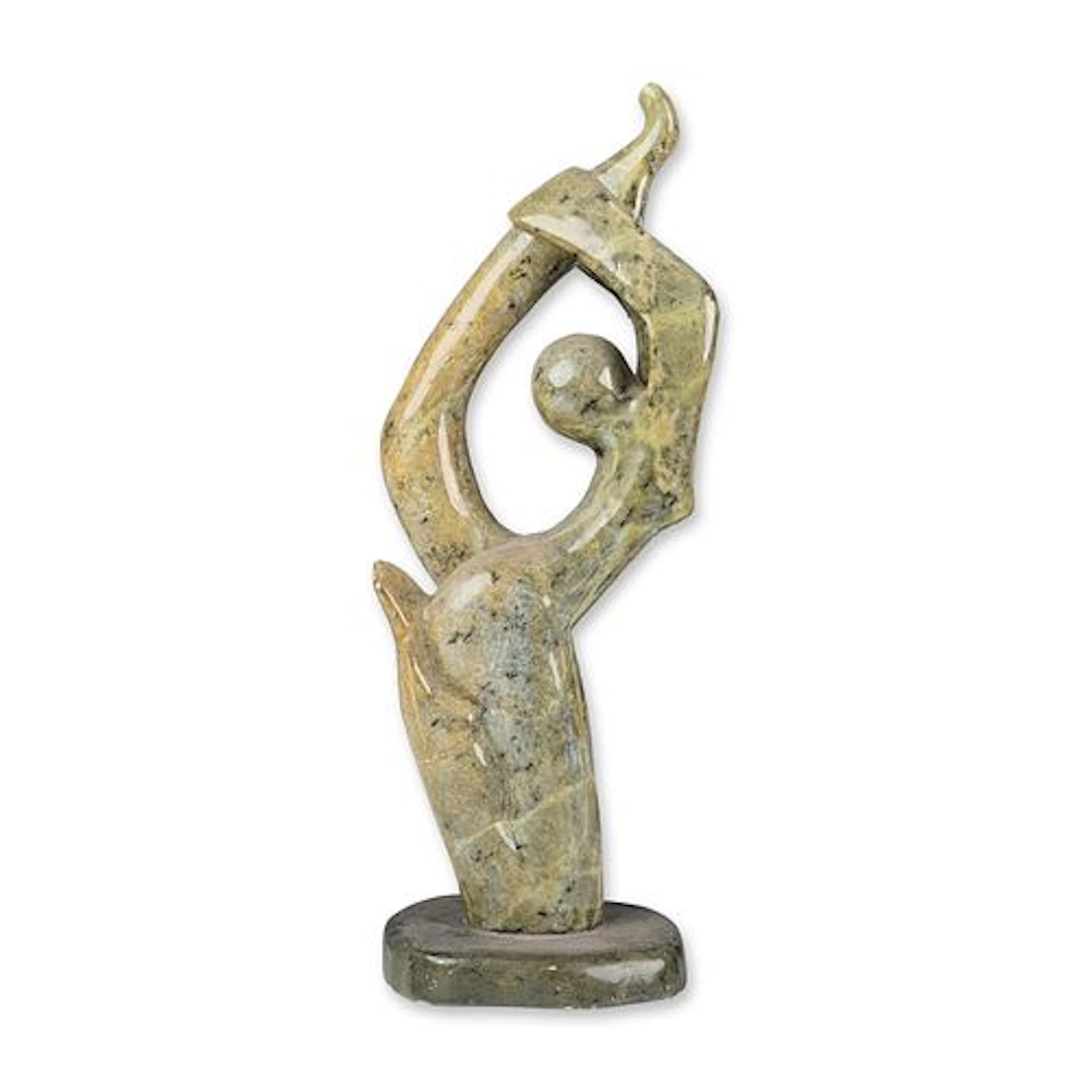 Abstract Serpentine Stone Figurative Sculpture