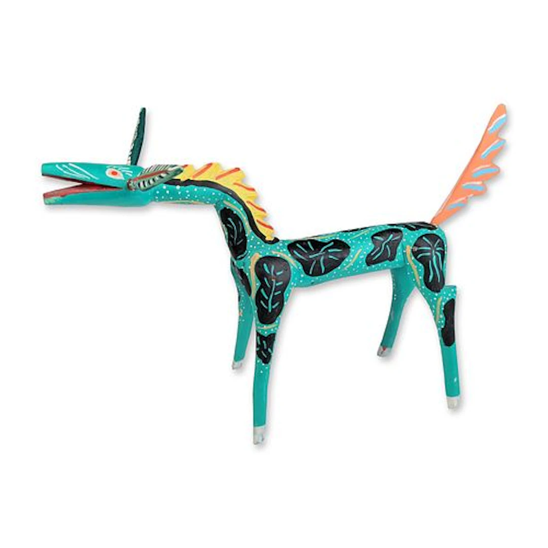 Mexican Oaxacan Hand Painted Wood Alebrije Figure