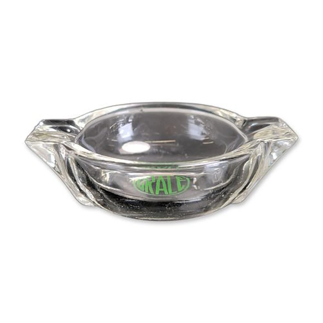 Grale Mid-Century Clear Glass Advertising Ashtray