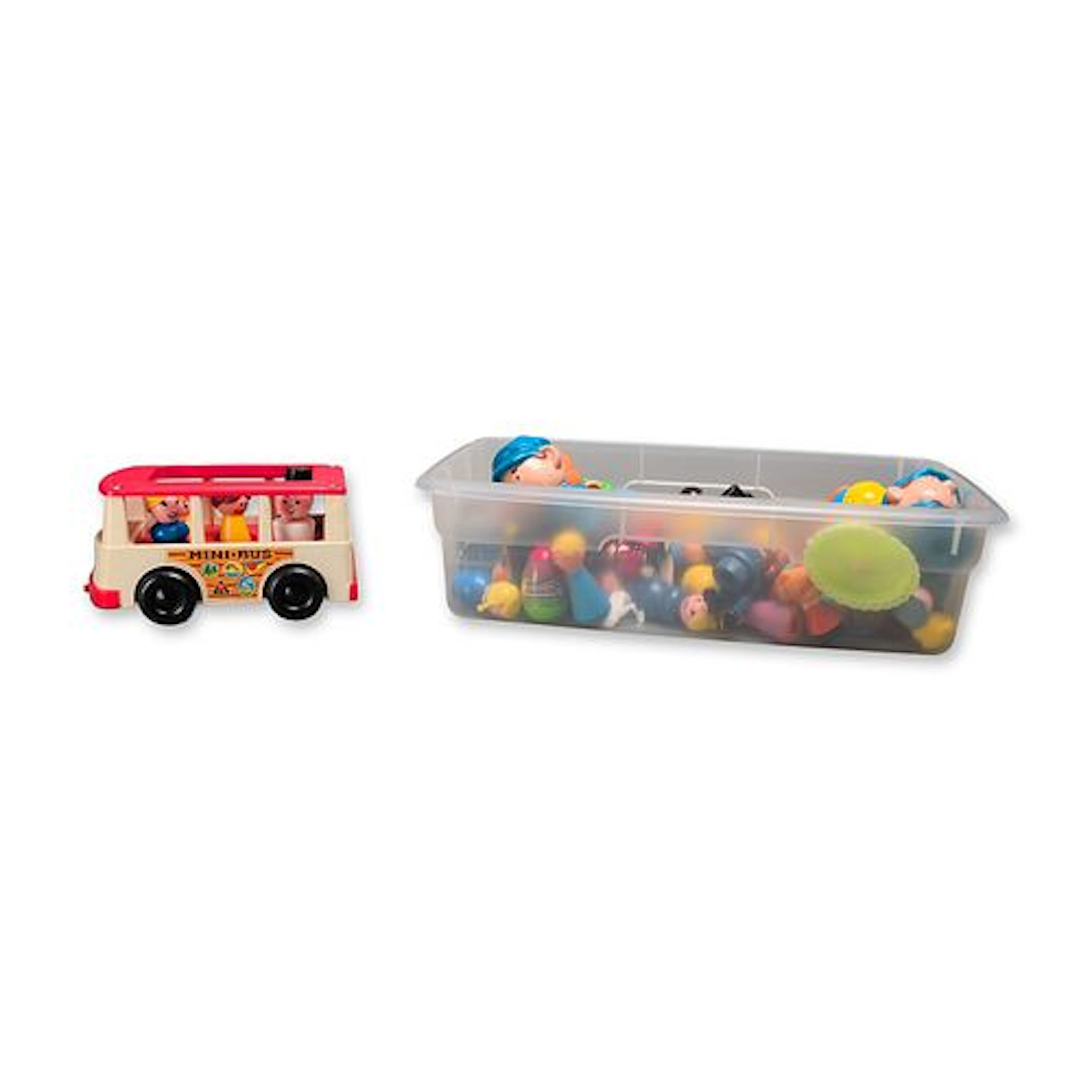 60 Plus Fisher Price Mini Bus and Assorted Plastic Figurines