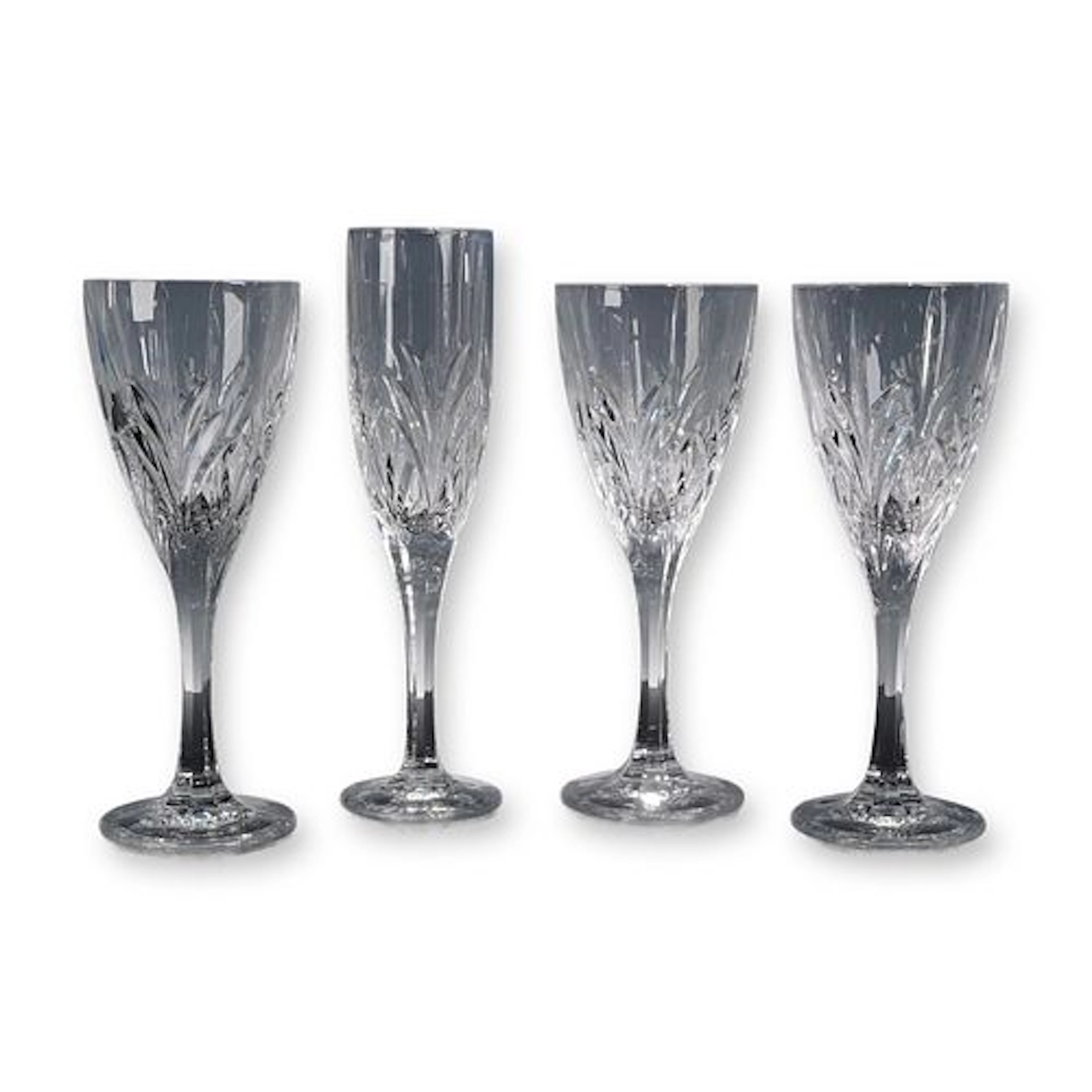 4pc Aura by Block Crystal Water & Champagne Glasses