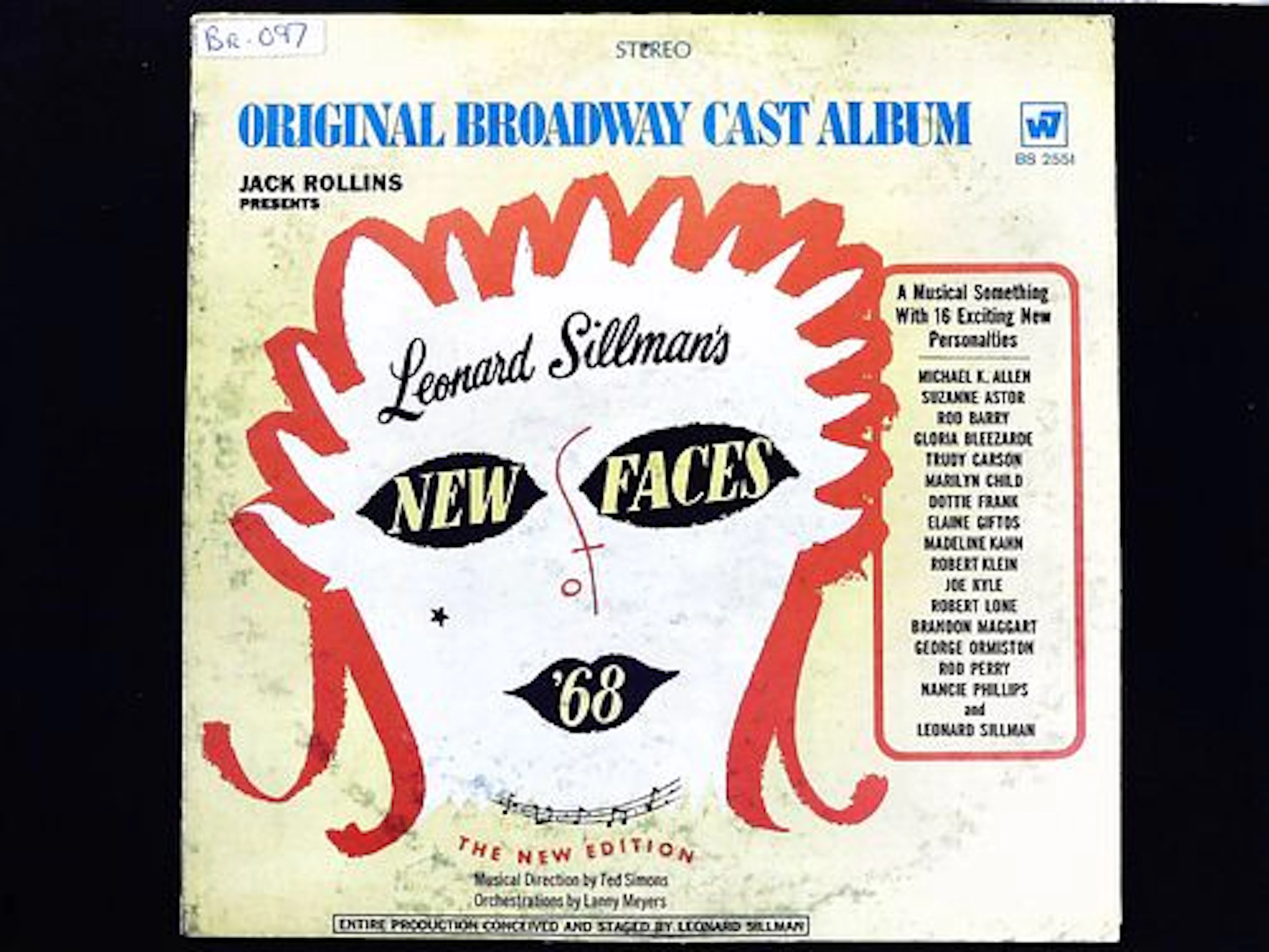 Leonard Sillman, New Faces '68 Cast Album Warner Bros. 1968 Promo Copy