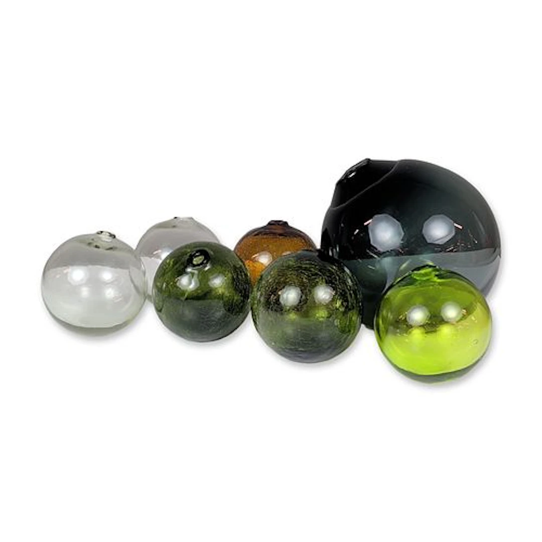 7pc SkLO Studio Hand Blown Glass Float Vessel and Contemporary Art