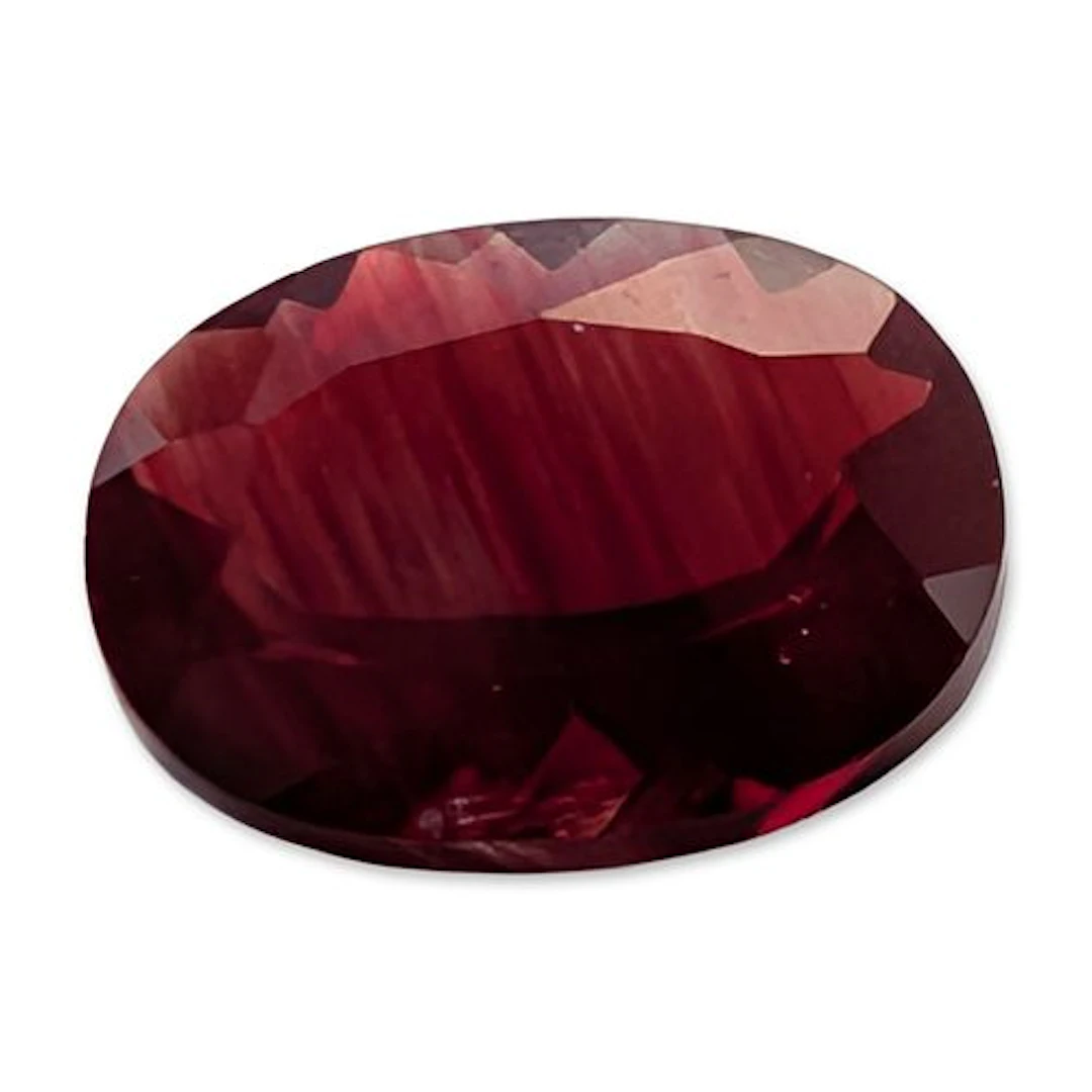 Deep Red Oval Mixed Cut Stone