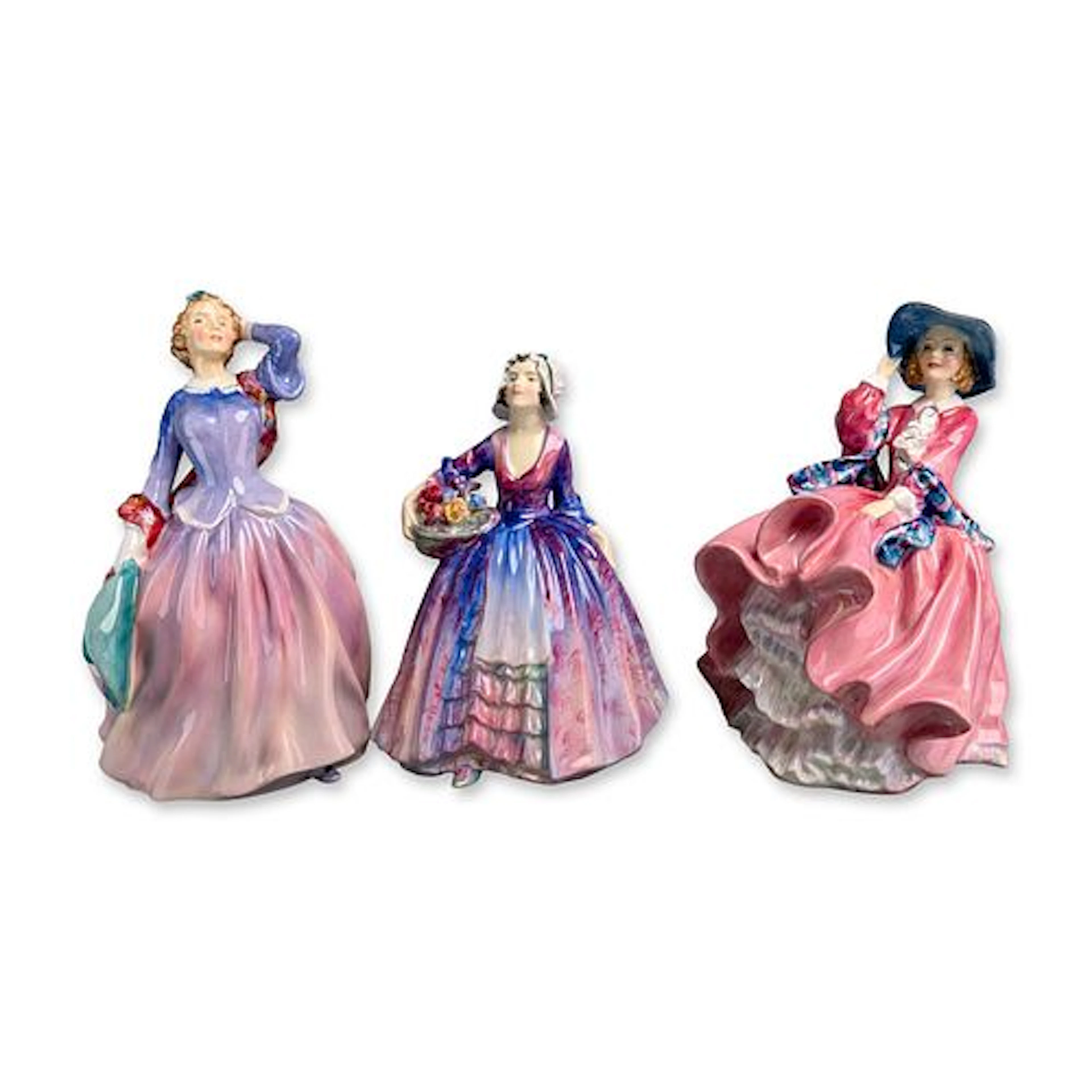 3pc Royal Doulton Porcelain and Bone China Figurines, Blithe Morning