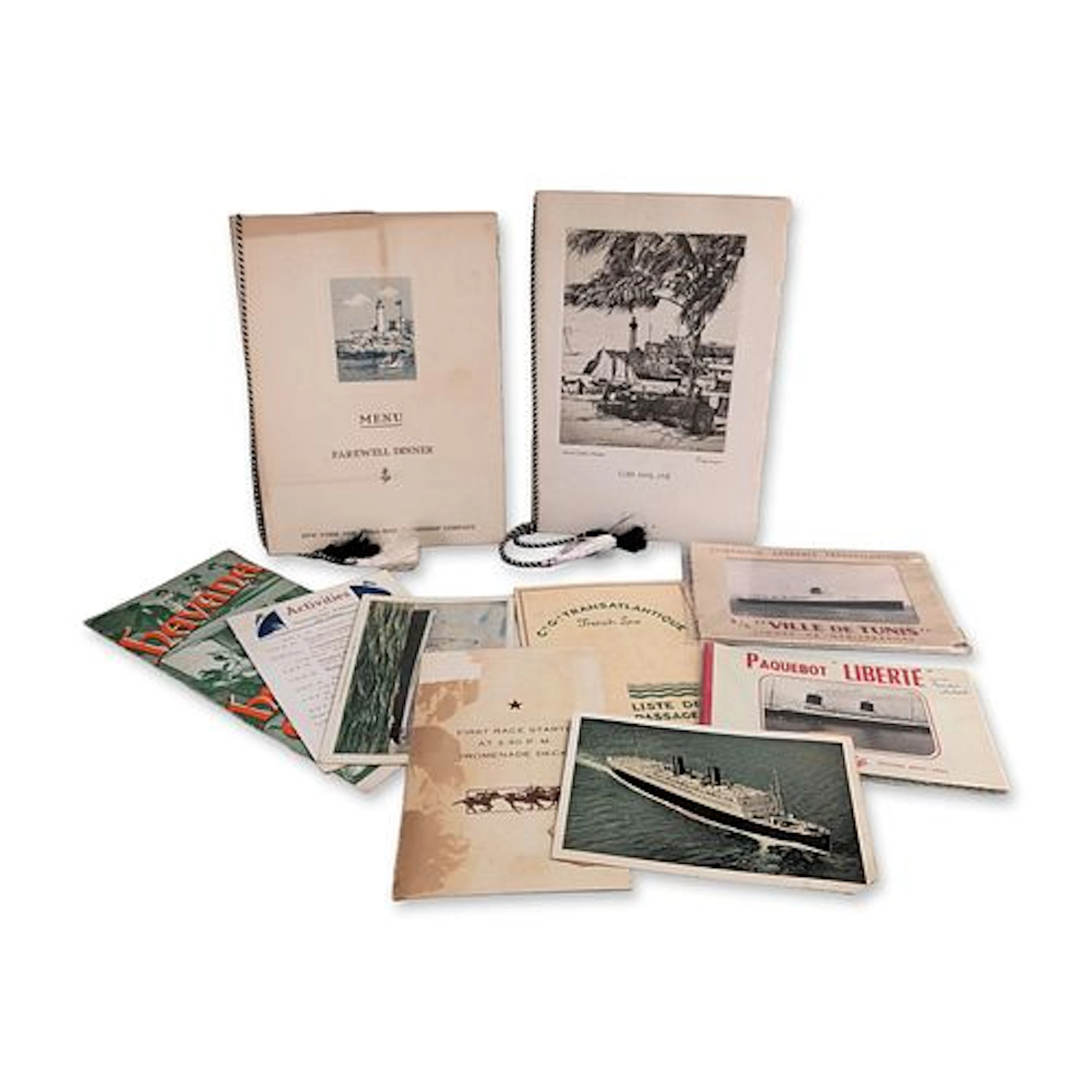 10pc Ward Line and French Line 1940s Ephemera Collection