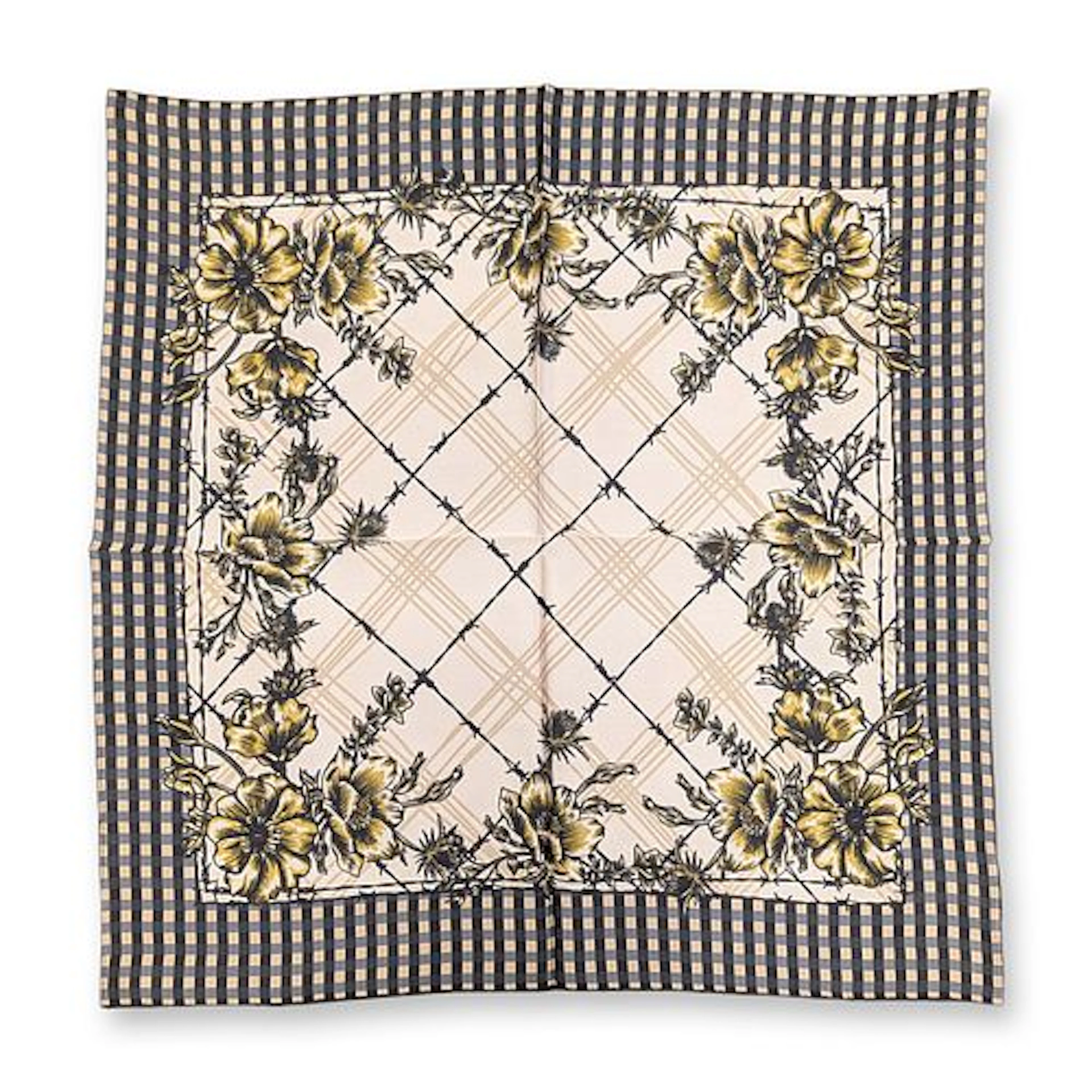 Double D Ranch Silk Petro Plaid Western Square Scarf
