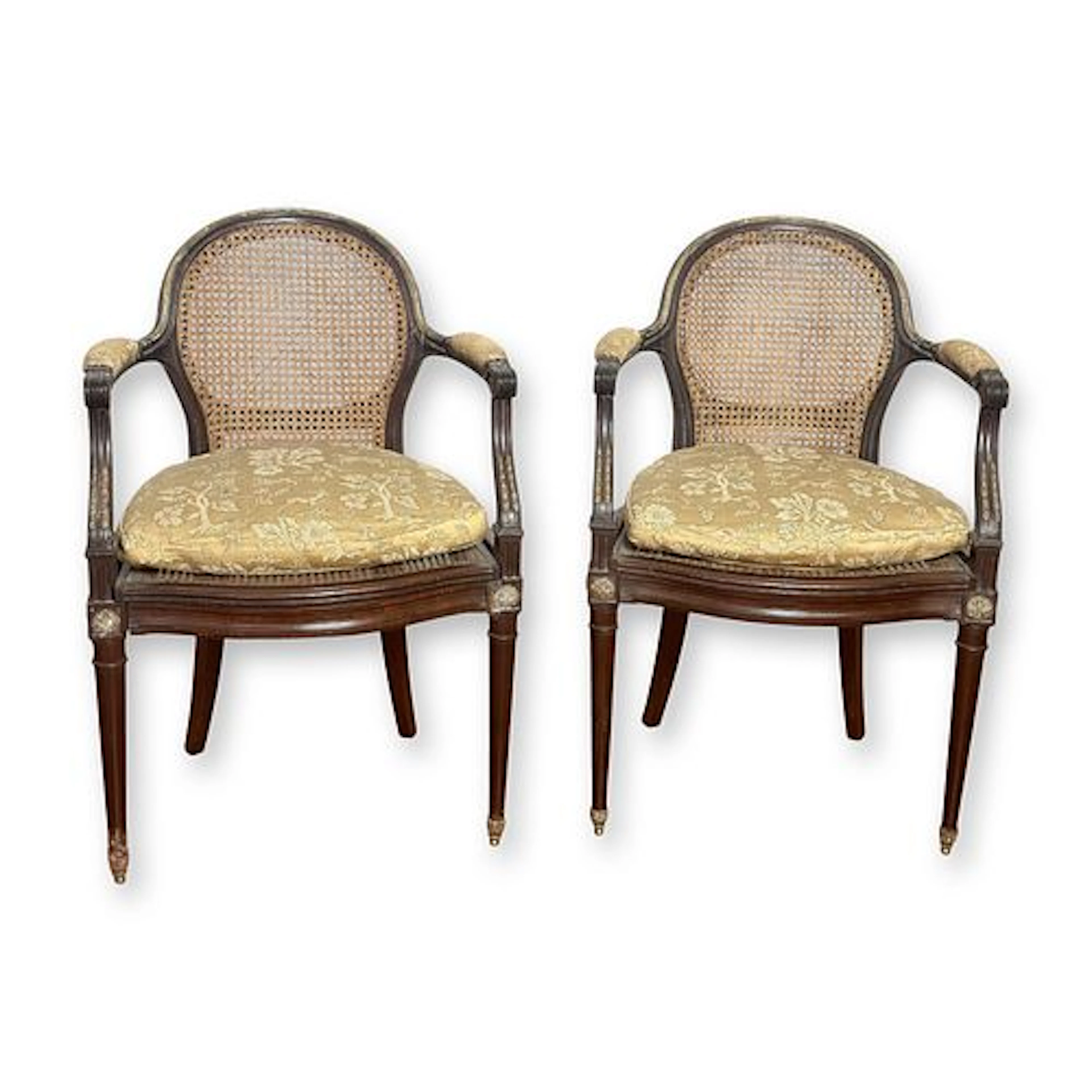 Pair of French XIX Century Ormolu Mounted Armchairs