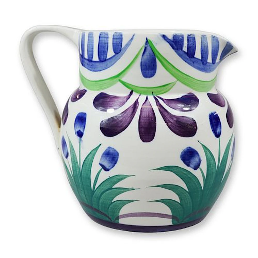 Wedgwood Hand Painted Earthenware Floral Pitcher, Pattern C5454