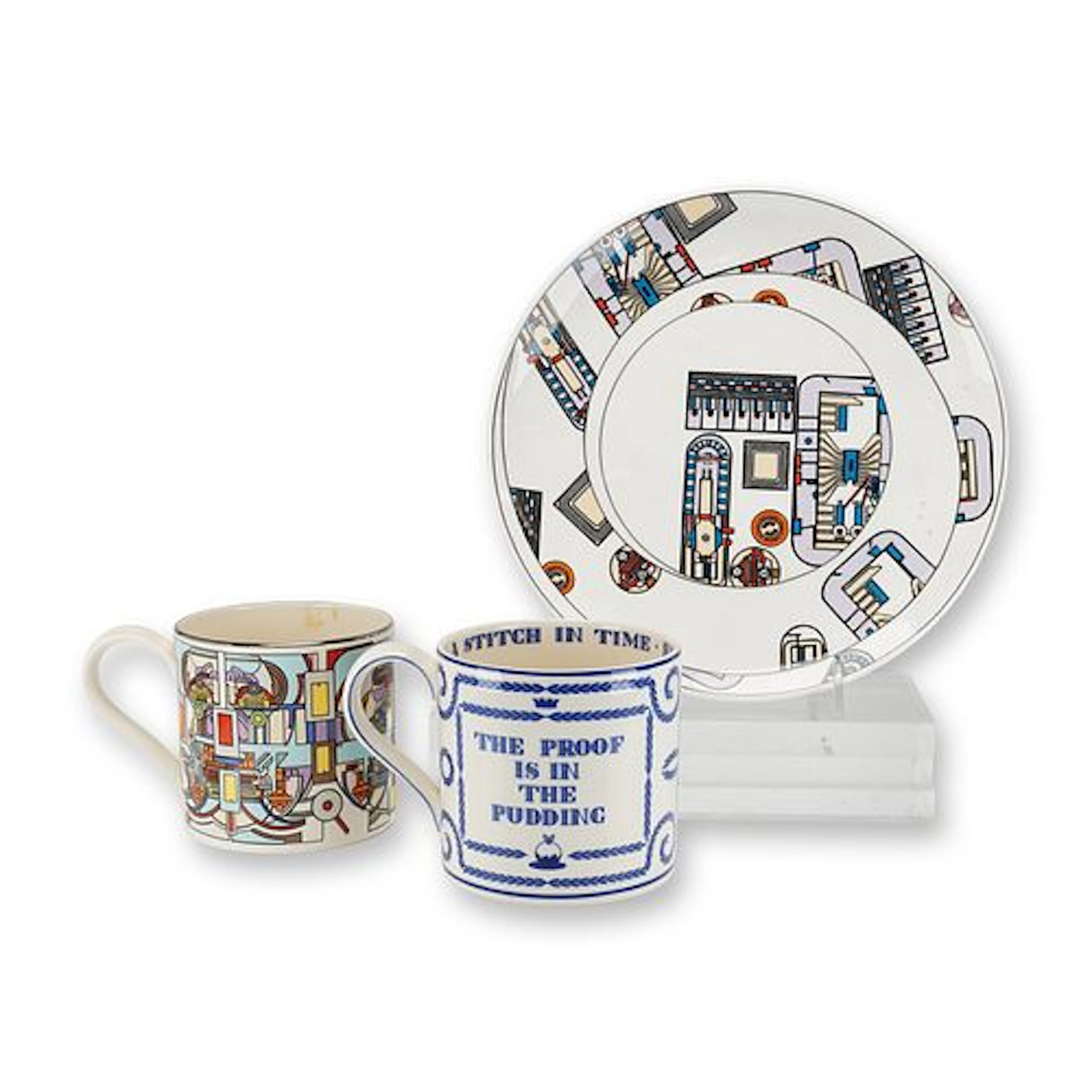 3pc Wedgwood Ceramic Plate and Mugs