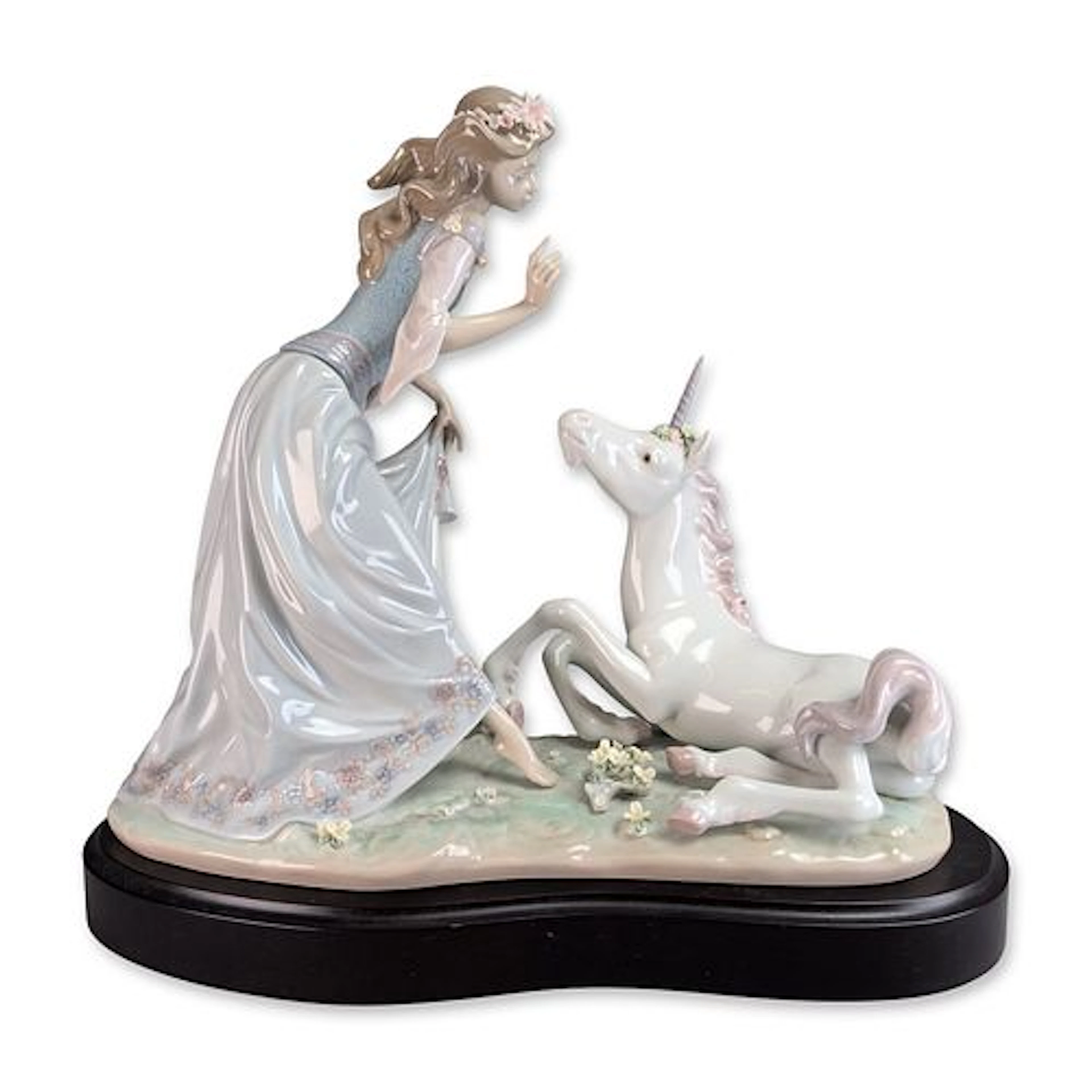 Lladro Limited Edition Princess and Unicorn Porcelain Sculpture w/ Base and COA