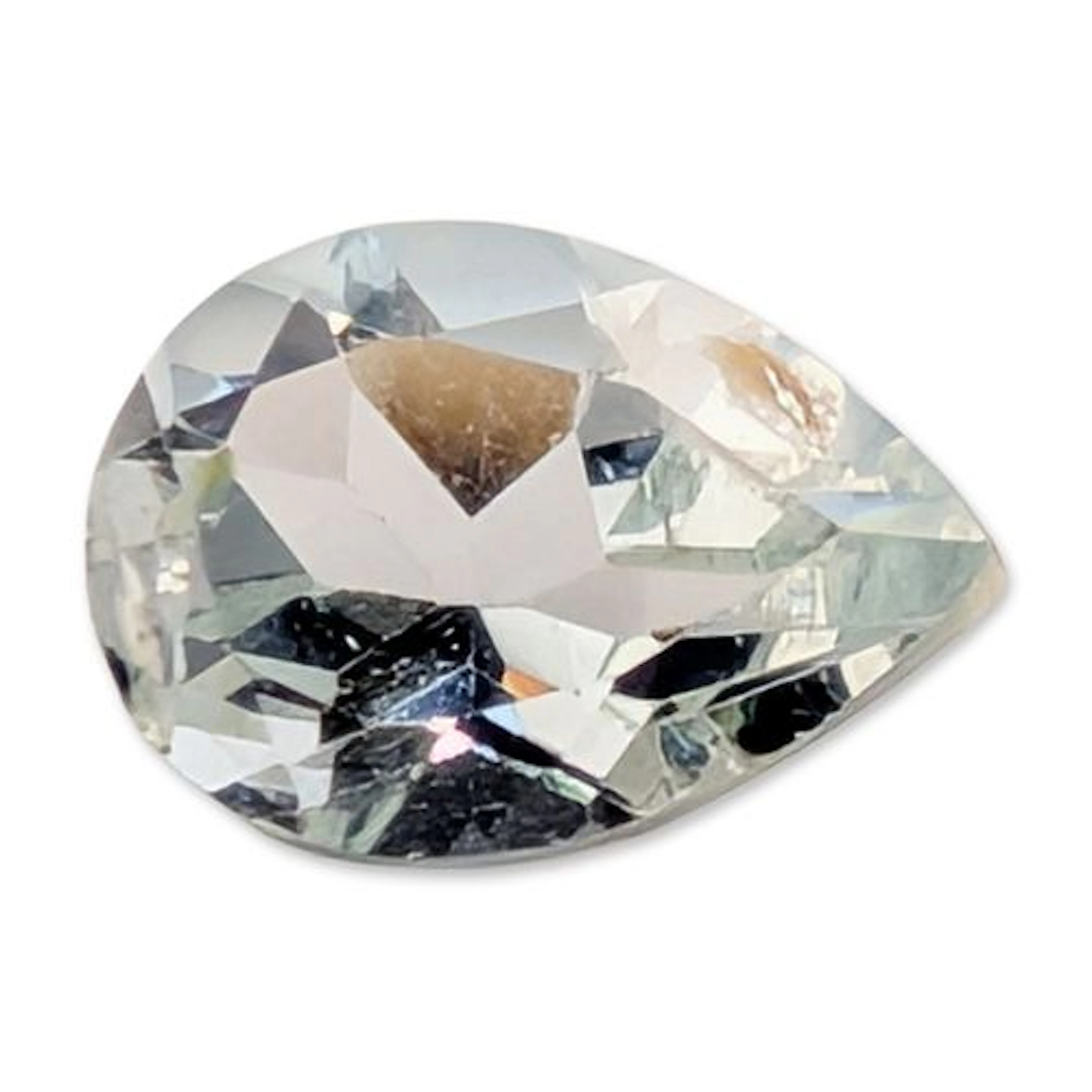 Light Blue Pear Shaped Faceted Aquamarine Gemstone