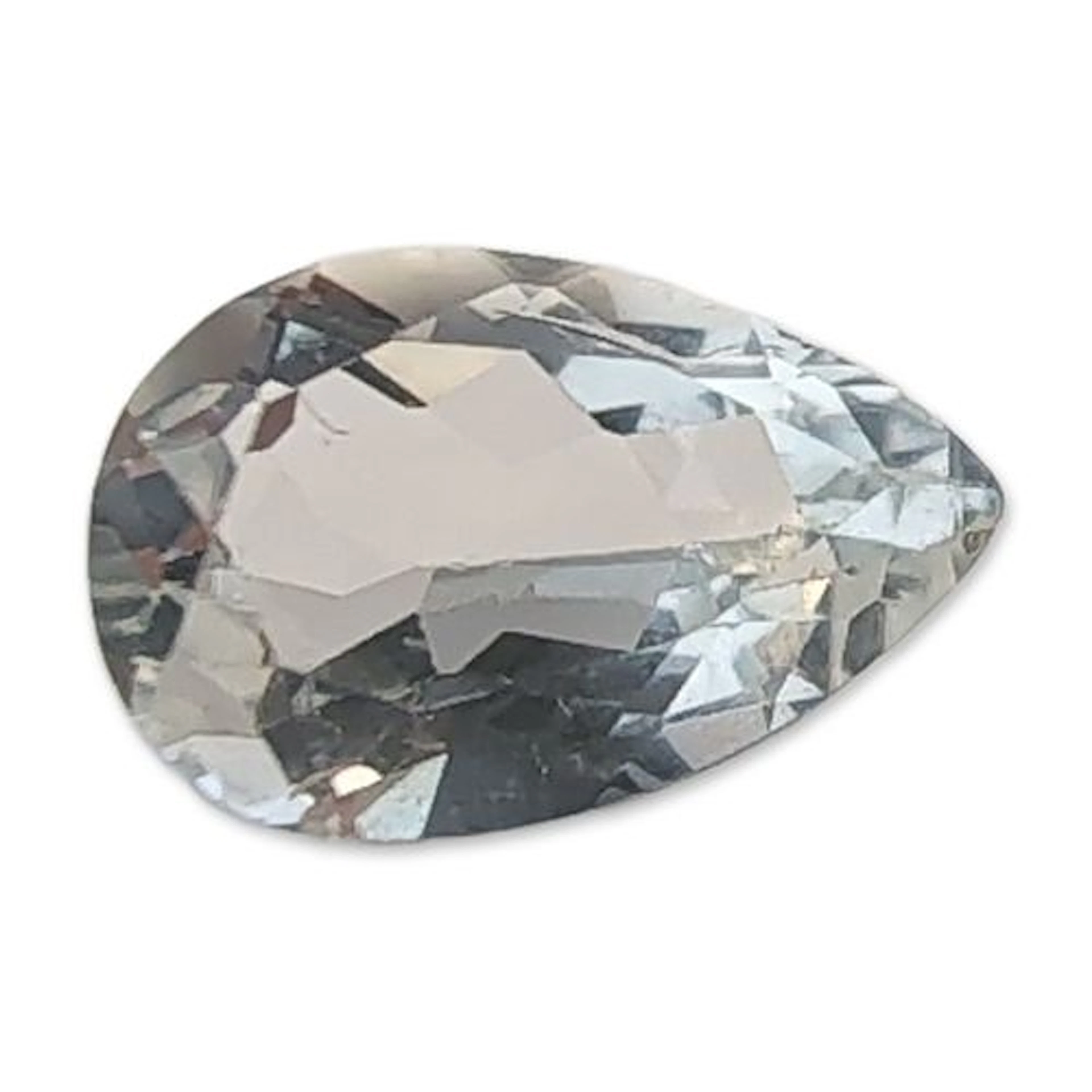 Pear Cut Colorless Faceted Quartz Gemstone