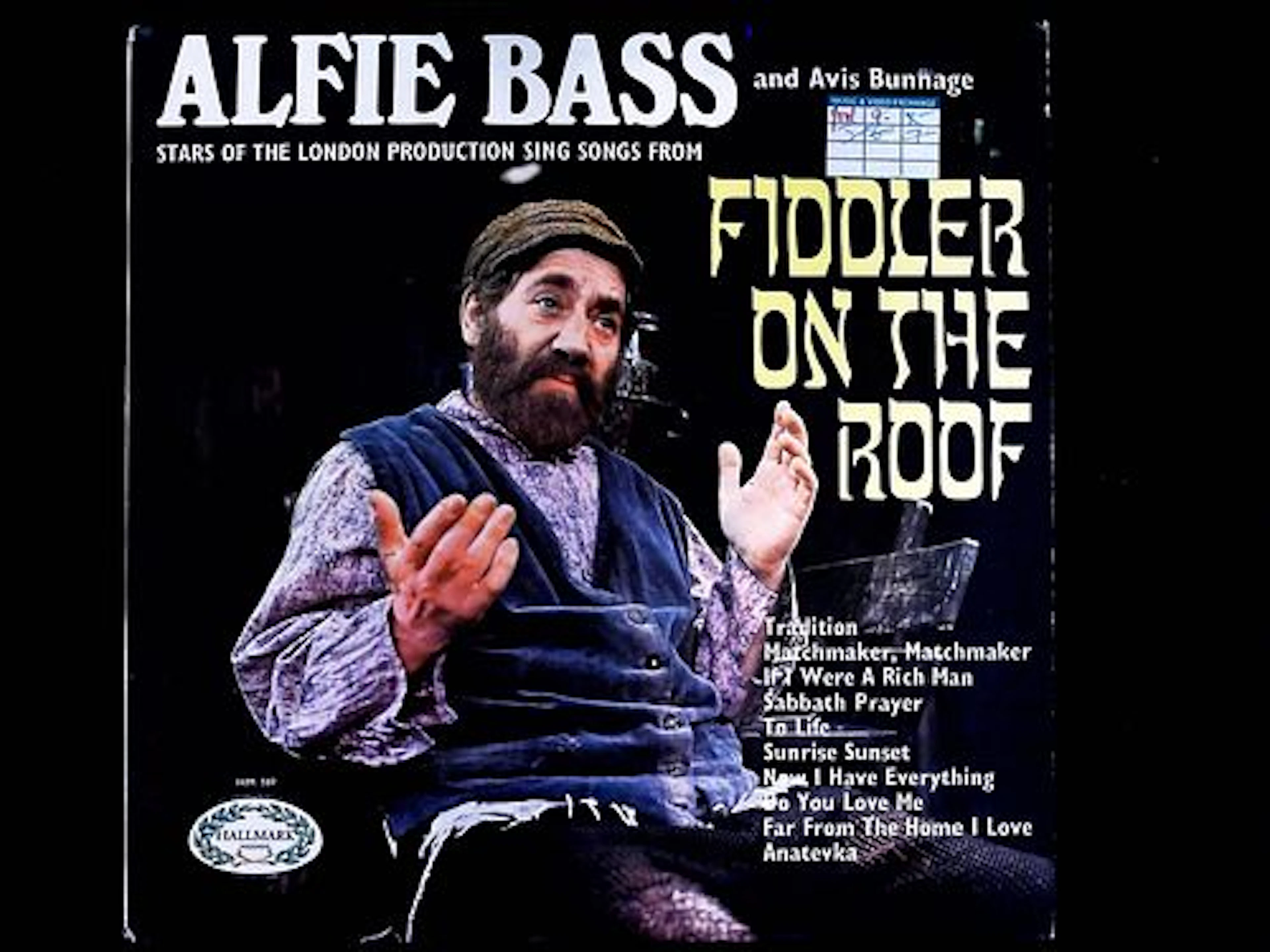 Alfie Bass & Avis Bunnage Fiddler On The Roof Hallmark HM 589 LP Record