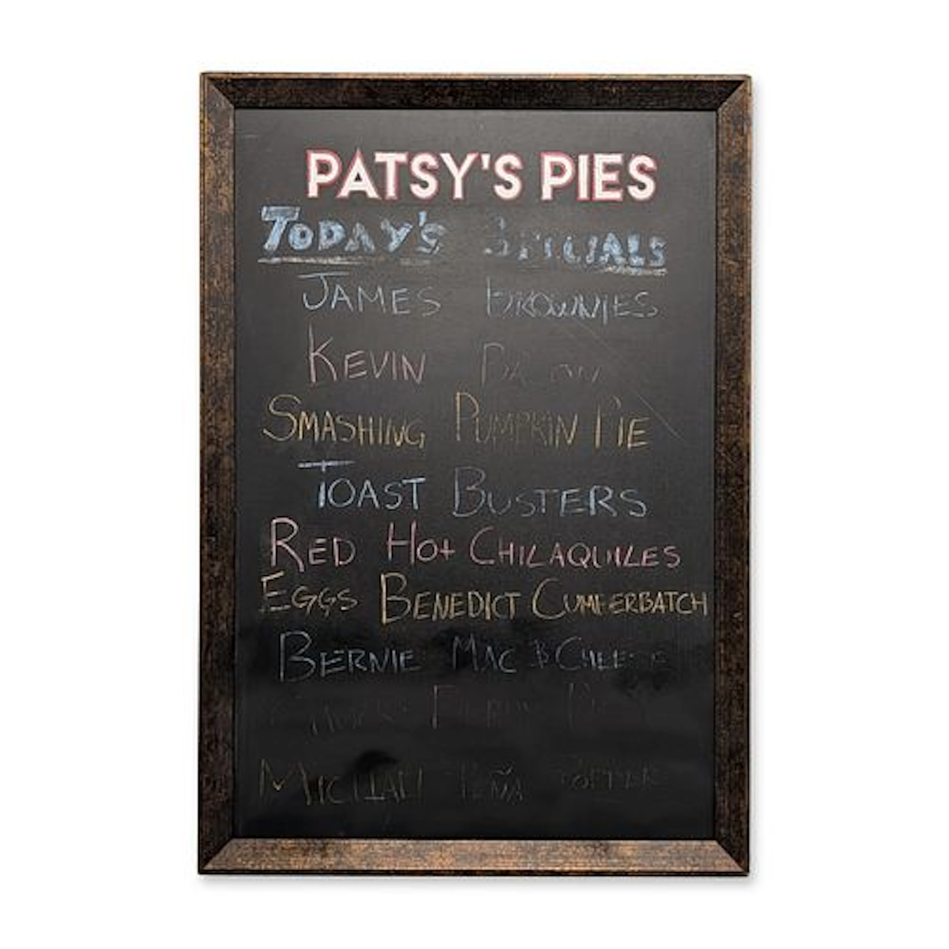 Shameless Screen Used Patsy's Pies Chalkboard Specials Menu w/ COA
