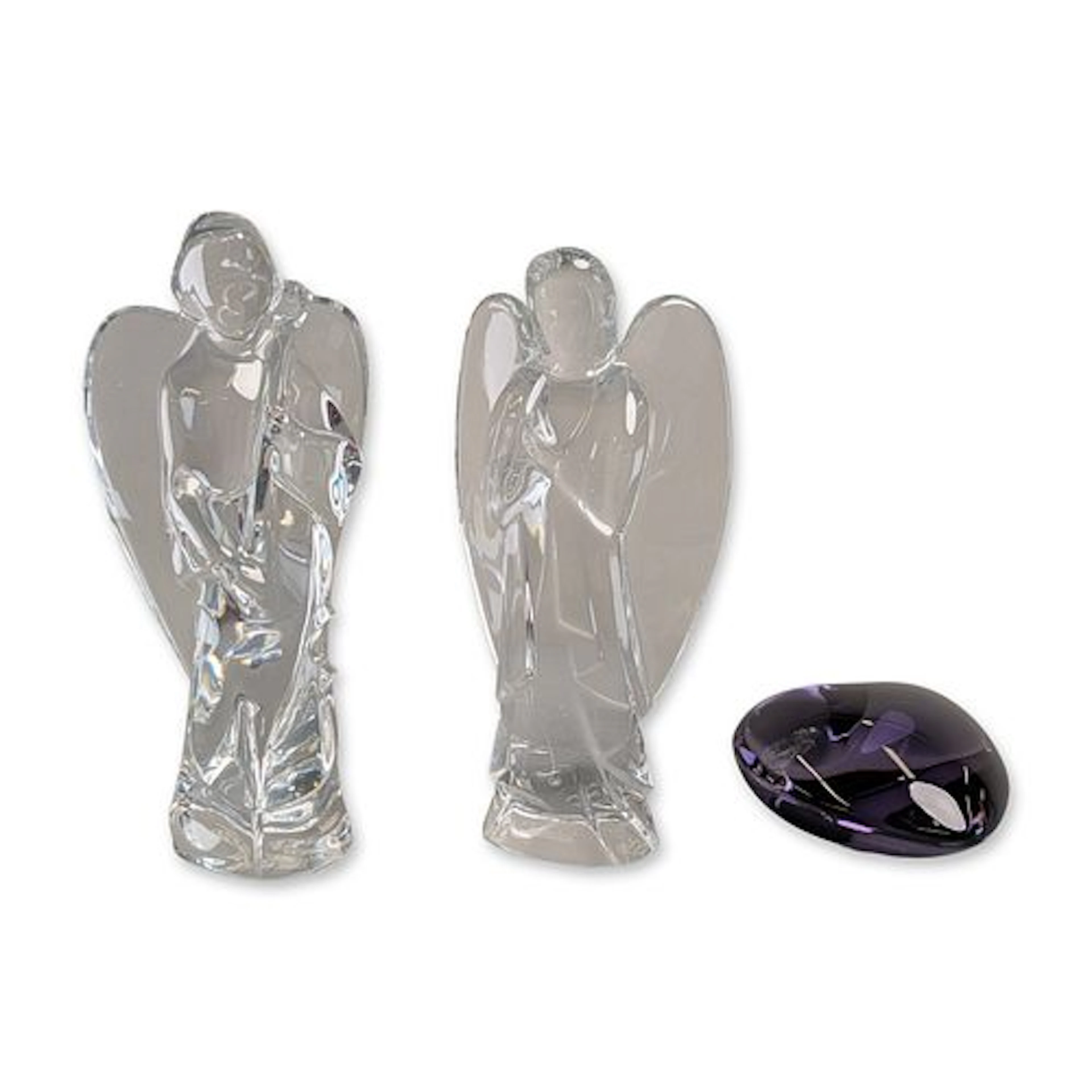 3pc Baccarat Crystal Angels and Heart