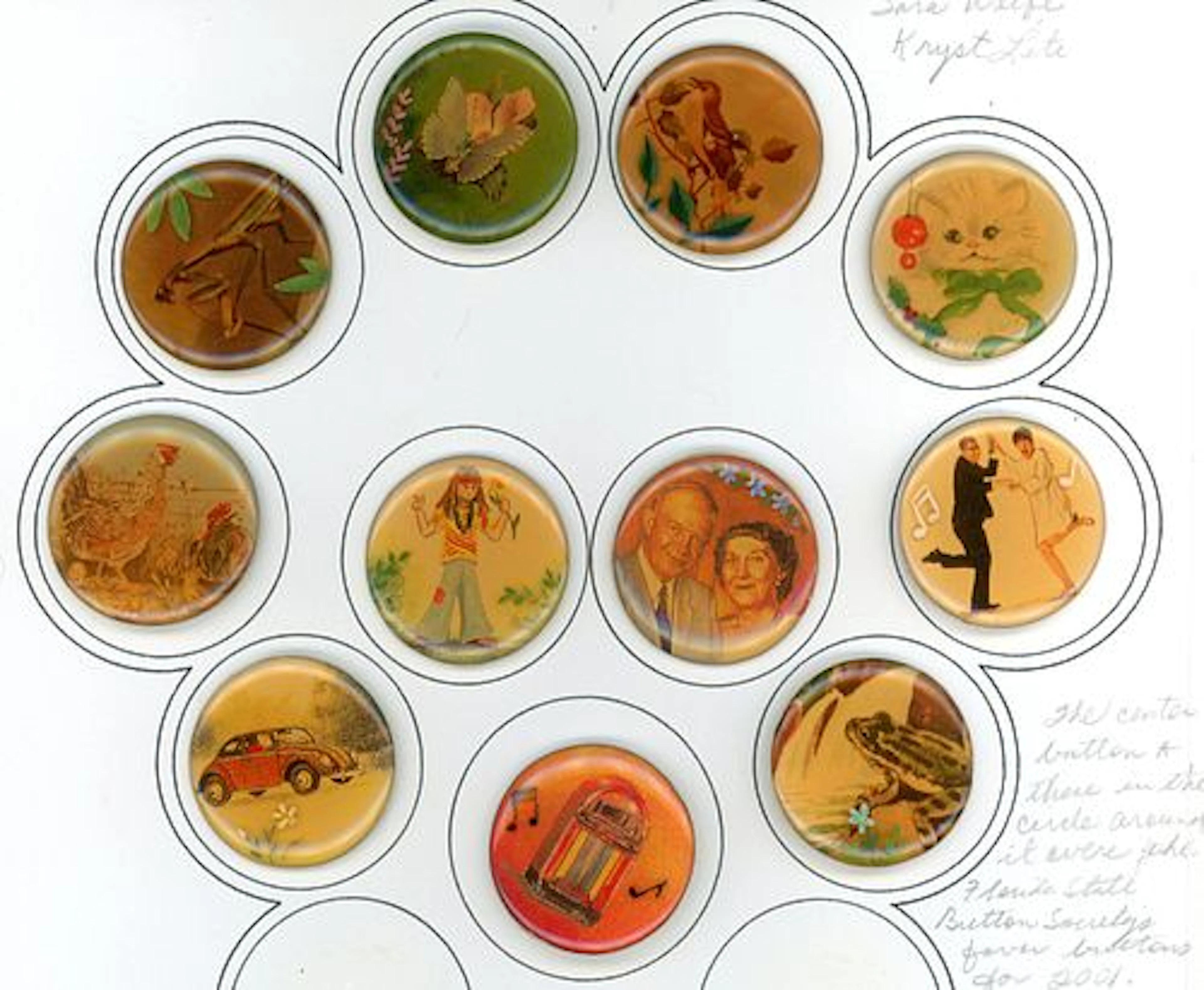 A SELECTION OF DIVISION 3 WATCH CRYSTAL STYLE BUTTONS