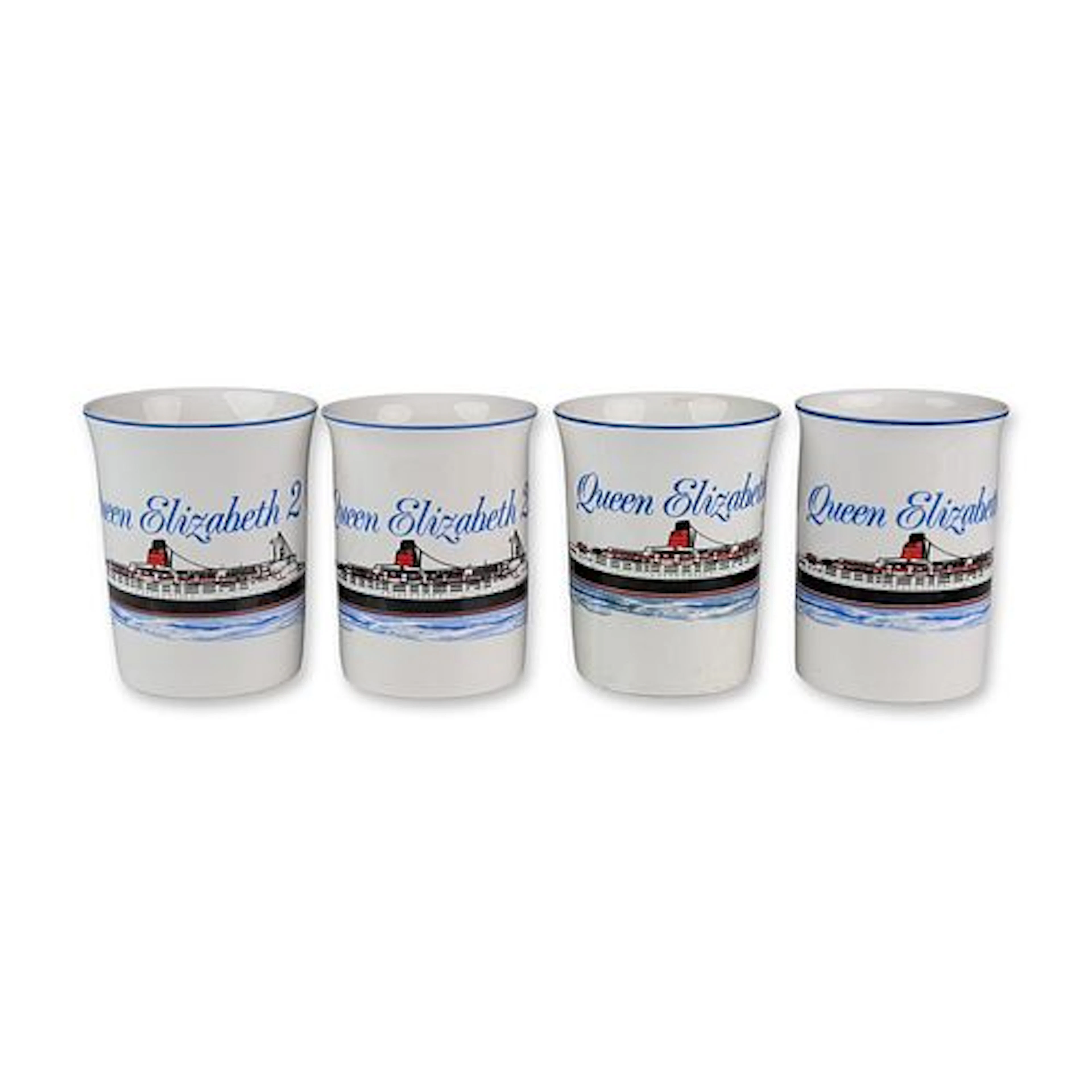 4pc Group of Sherwood Staffordshire QE2 Commemorative Mugs