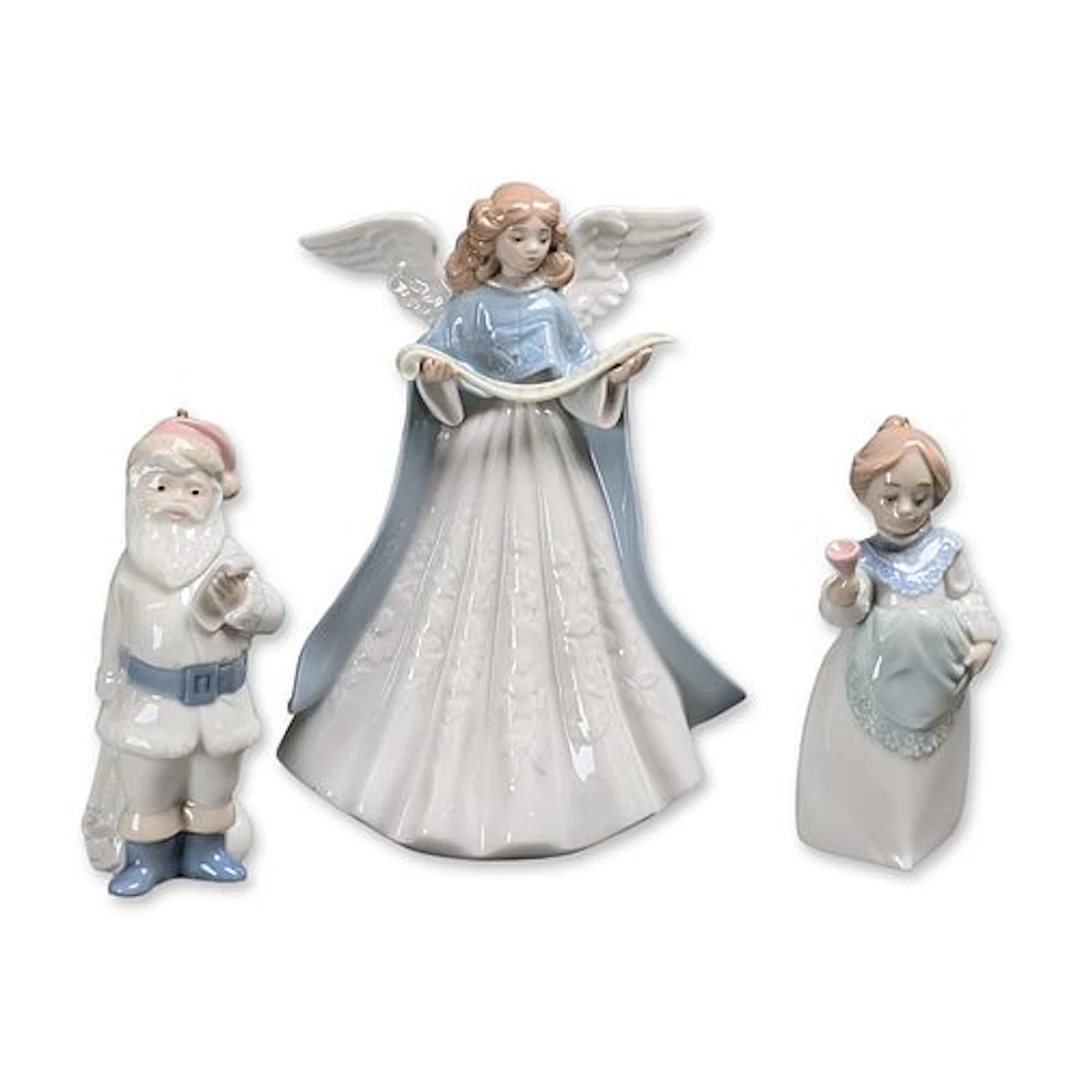 3pc Lladro Porcelain Christmas Figurines
