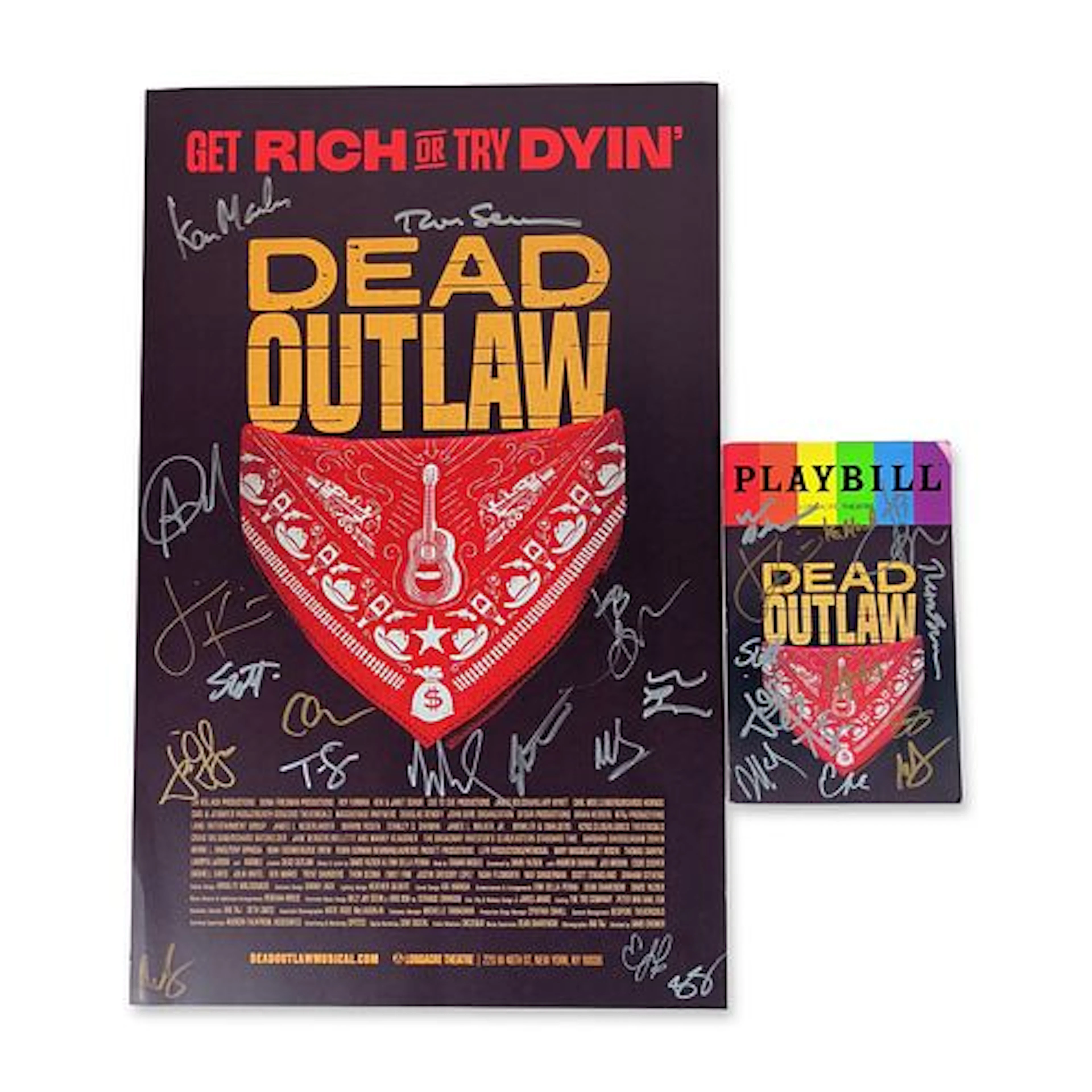2pc Dead Outlaw Signed Poster and Pride Playbill