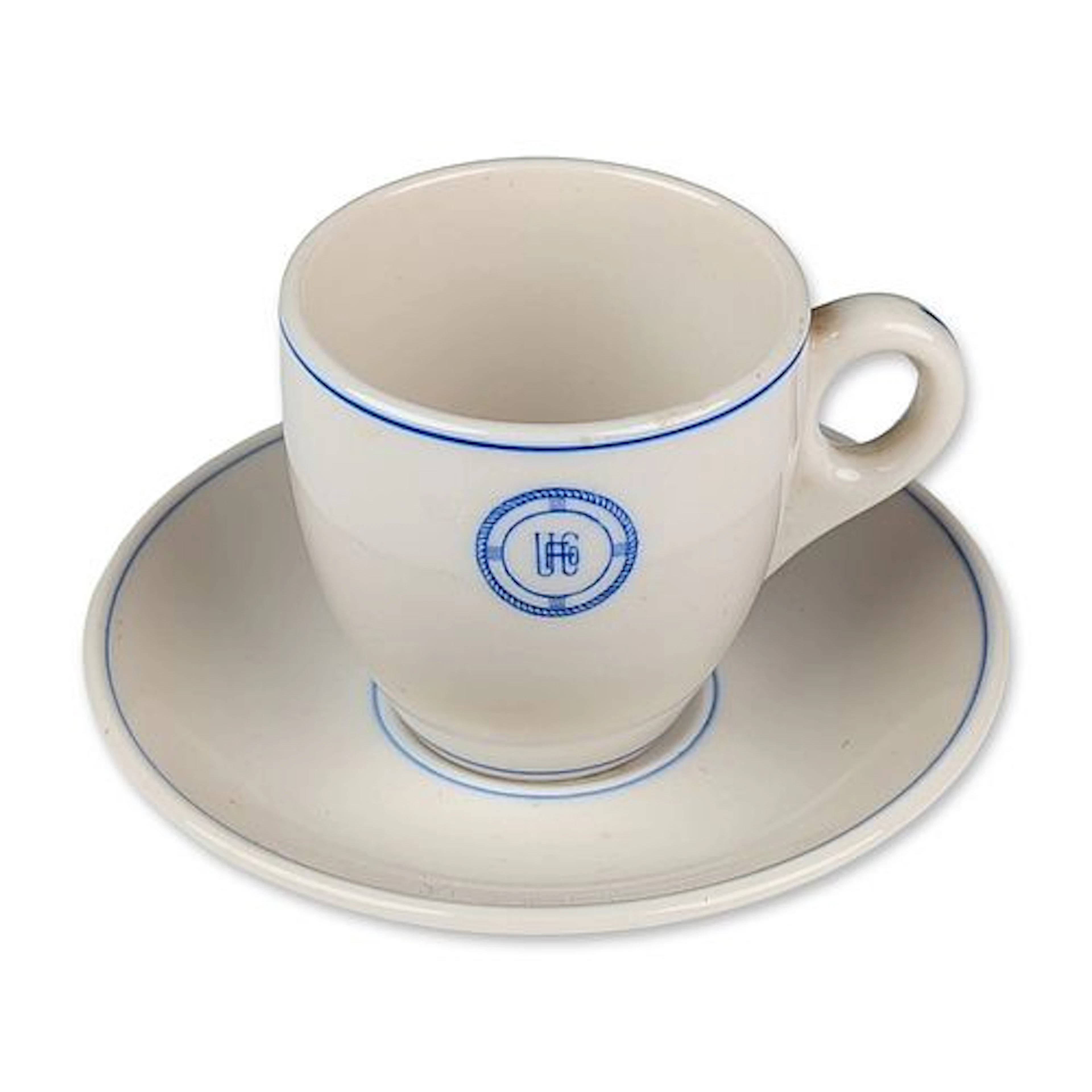 2pc Syracuse China United Fruit Company Monogram Teacup and Saucer