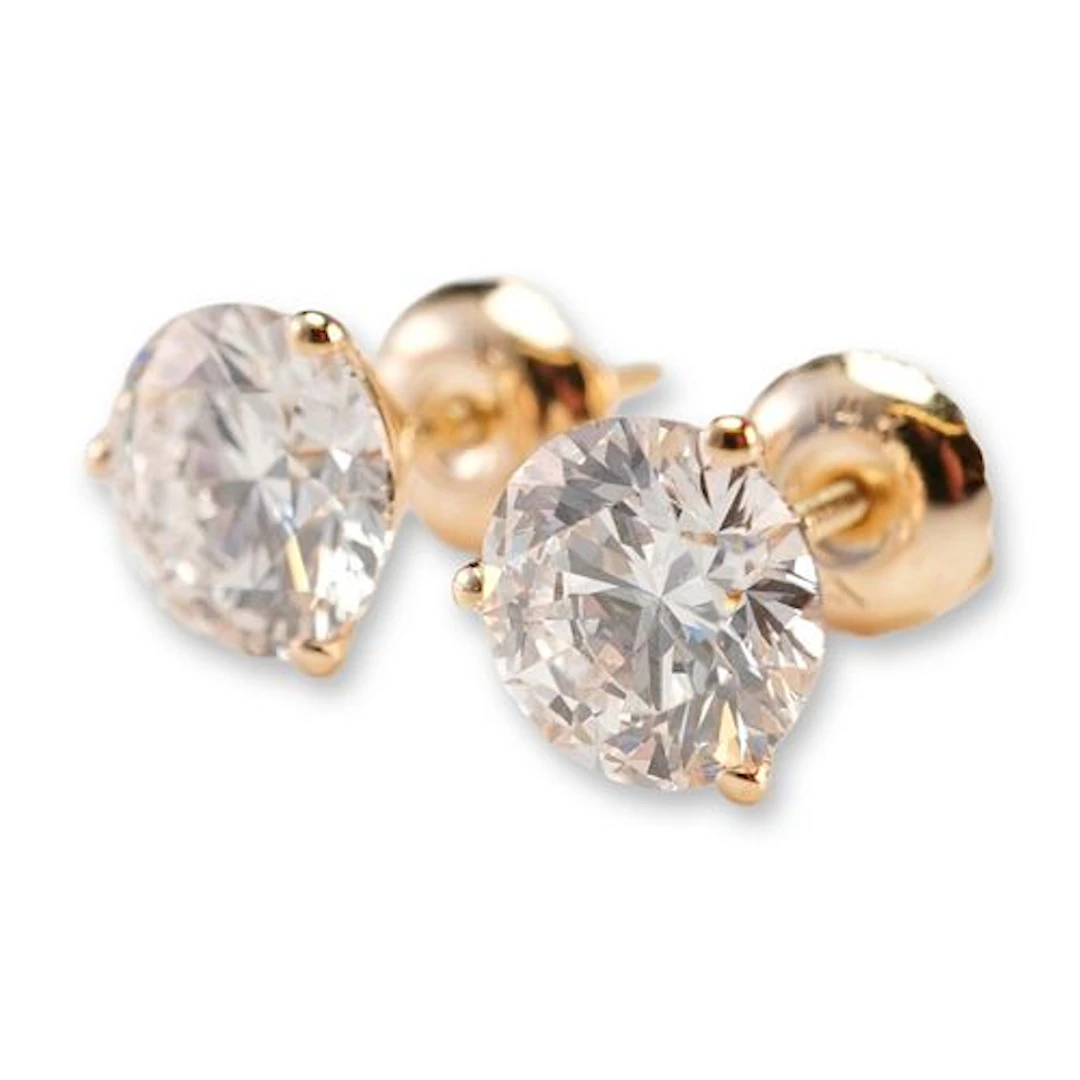 14K Gold 2.10ctw Diamond Stud Earrings