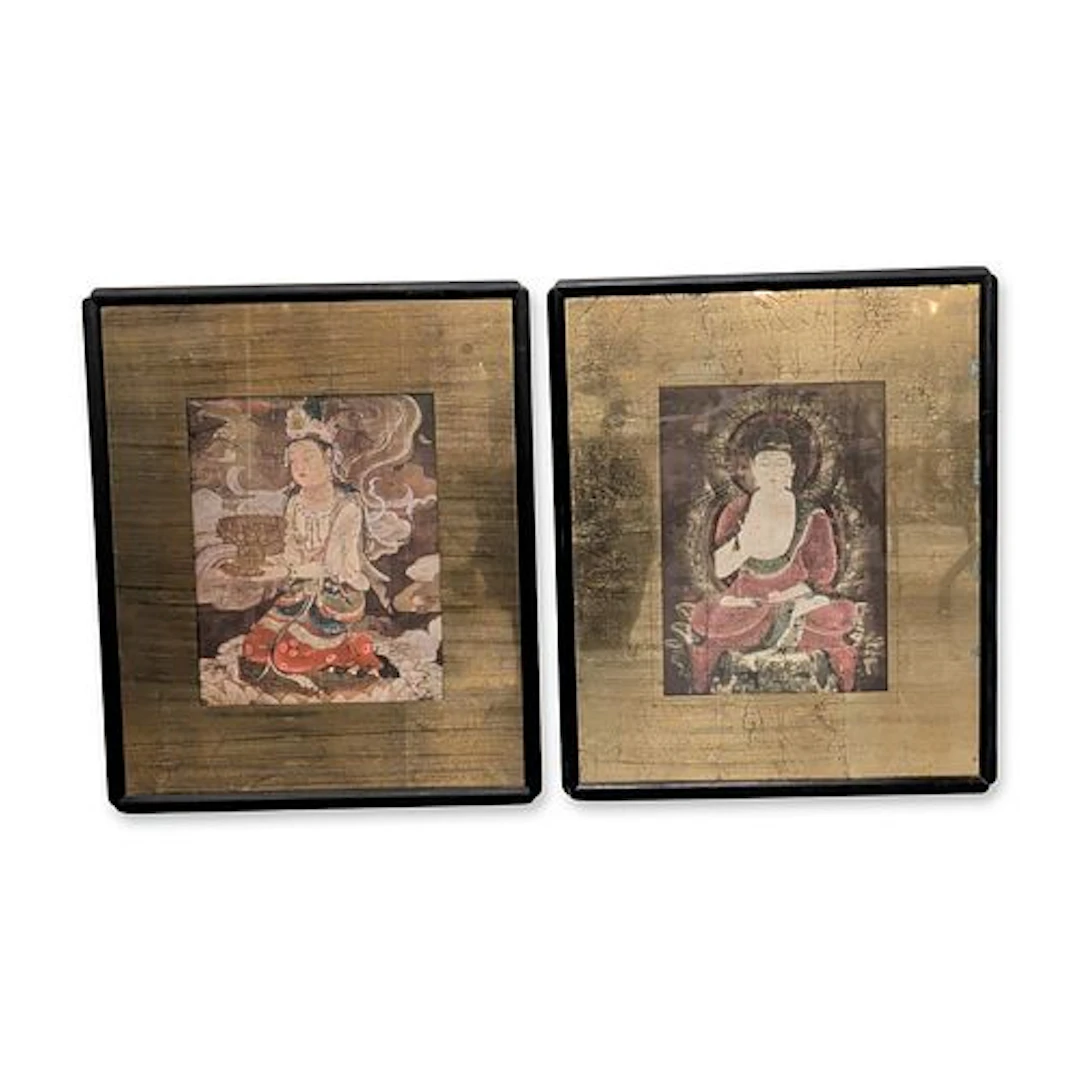 2pc Japanese Buddhist Prints on Paper