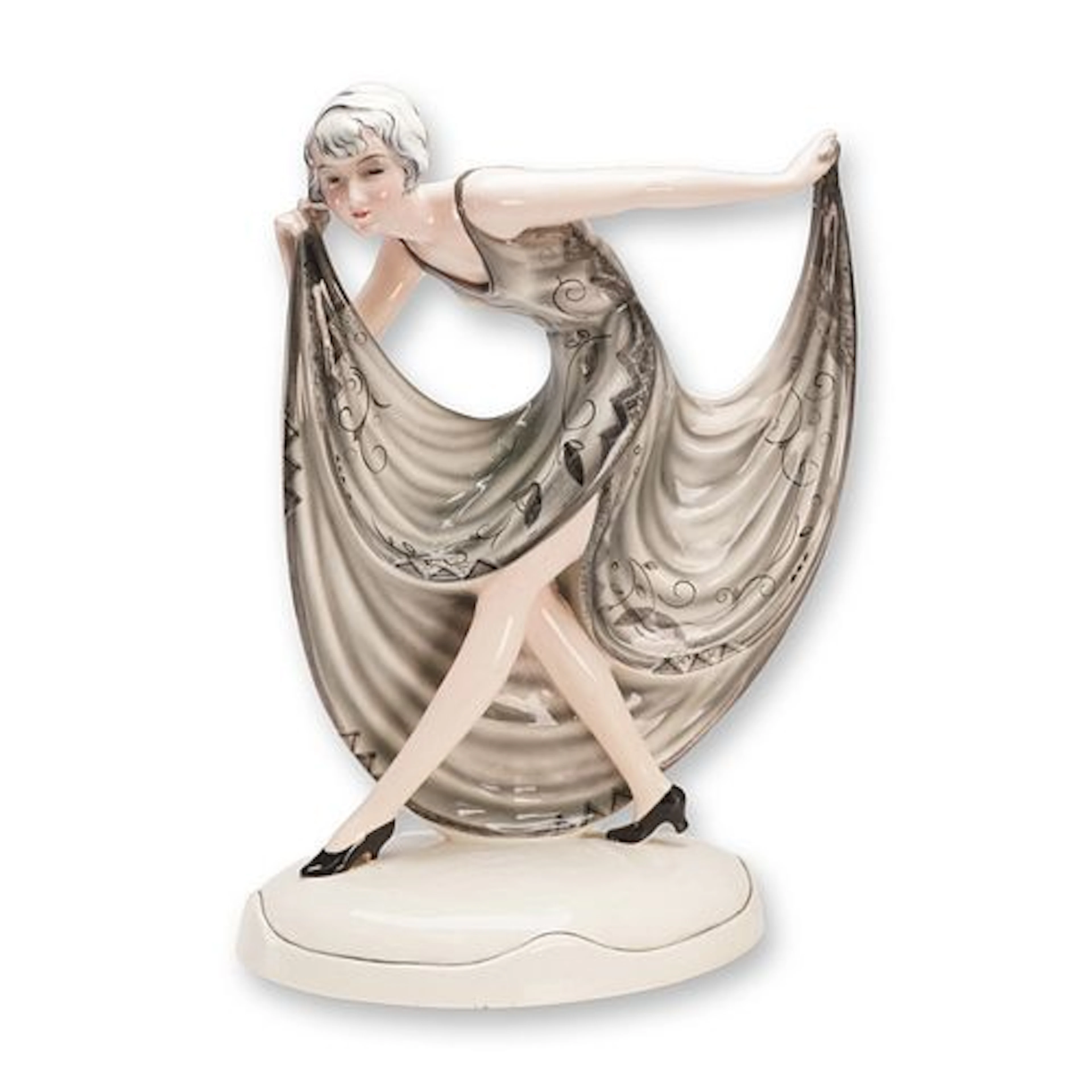 Goldscheider Figurine by Josef Lorenzl, Dancer in a Stooped Pose