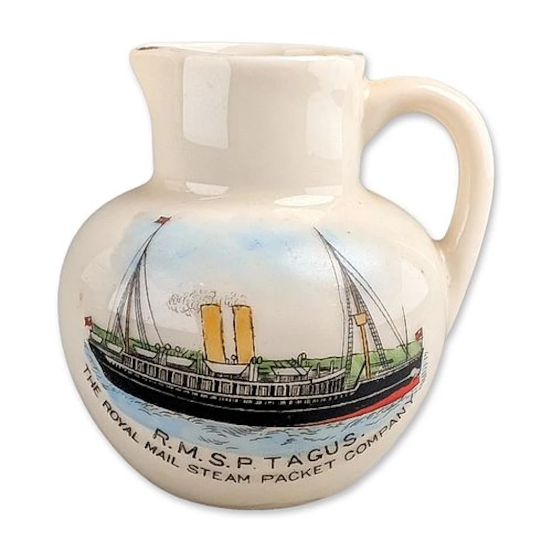 White Horse RMSP Tagus Miniature Ceramic Jug