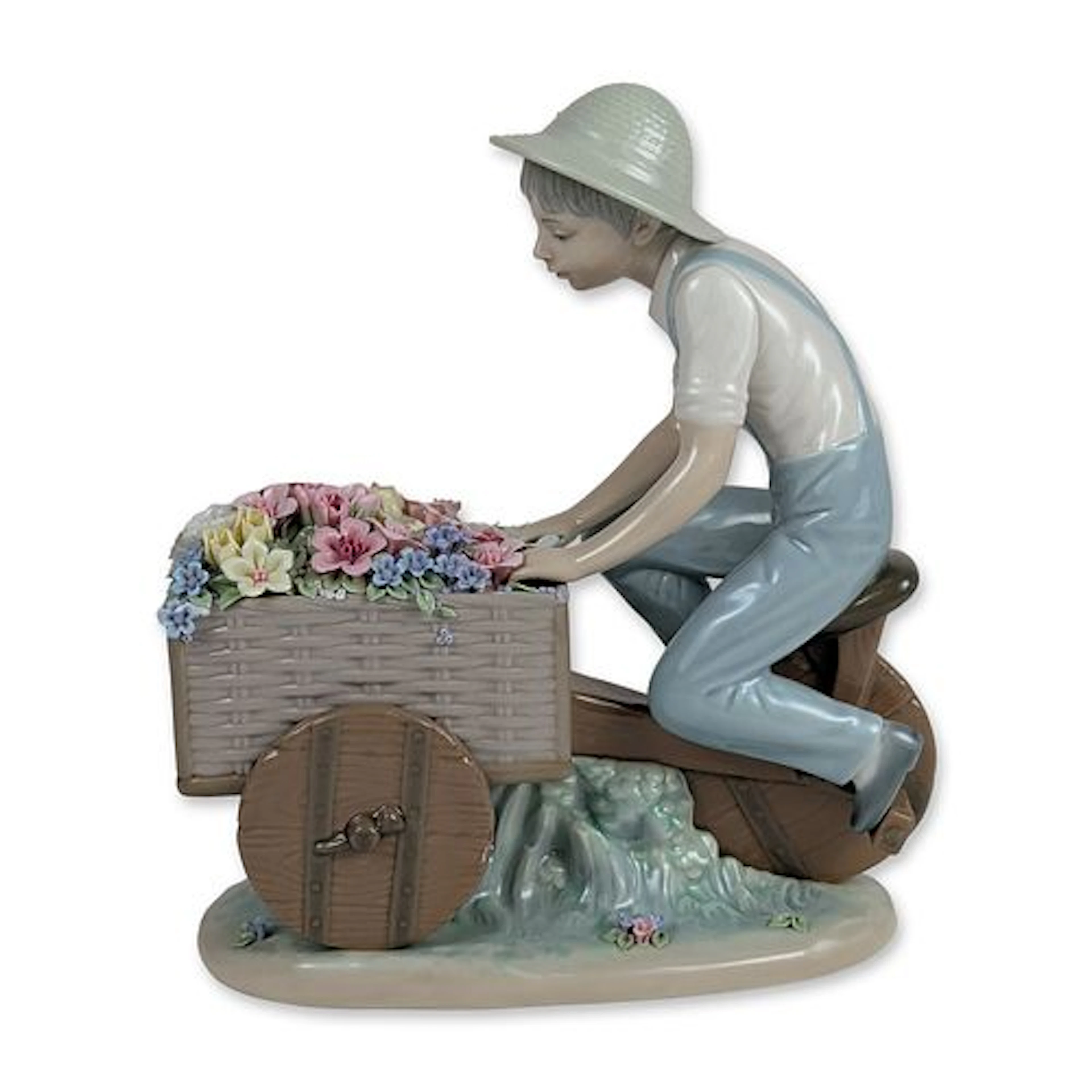 Lladro Spanish Porcelain Flower Peddler Figurine