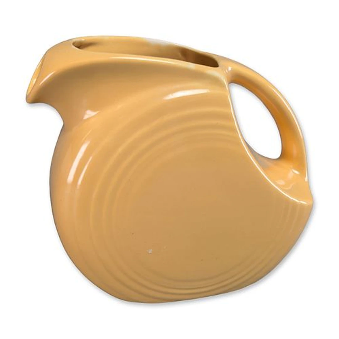 Fiesta Art Deco Style Yellow Glaze Disk Juice Pitcher