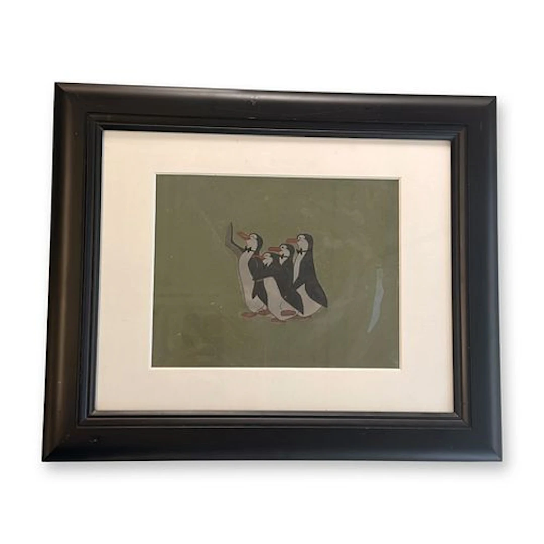 Disney's Mary Poppins Hand Painted Animation Cel Depicting Waiter Penguins