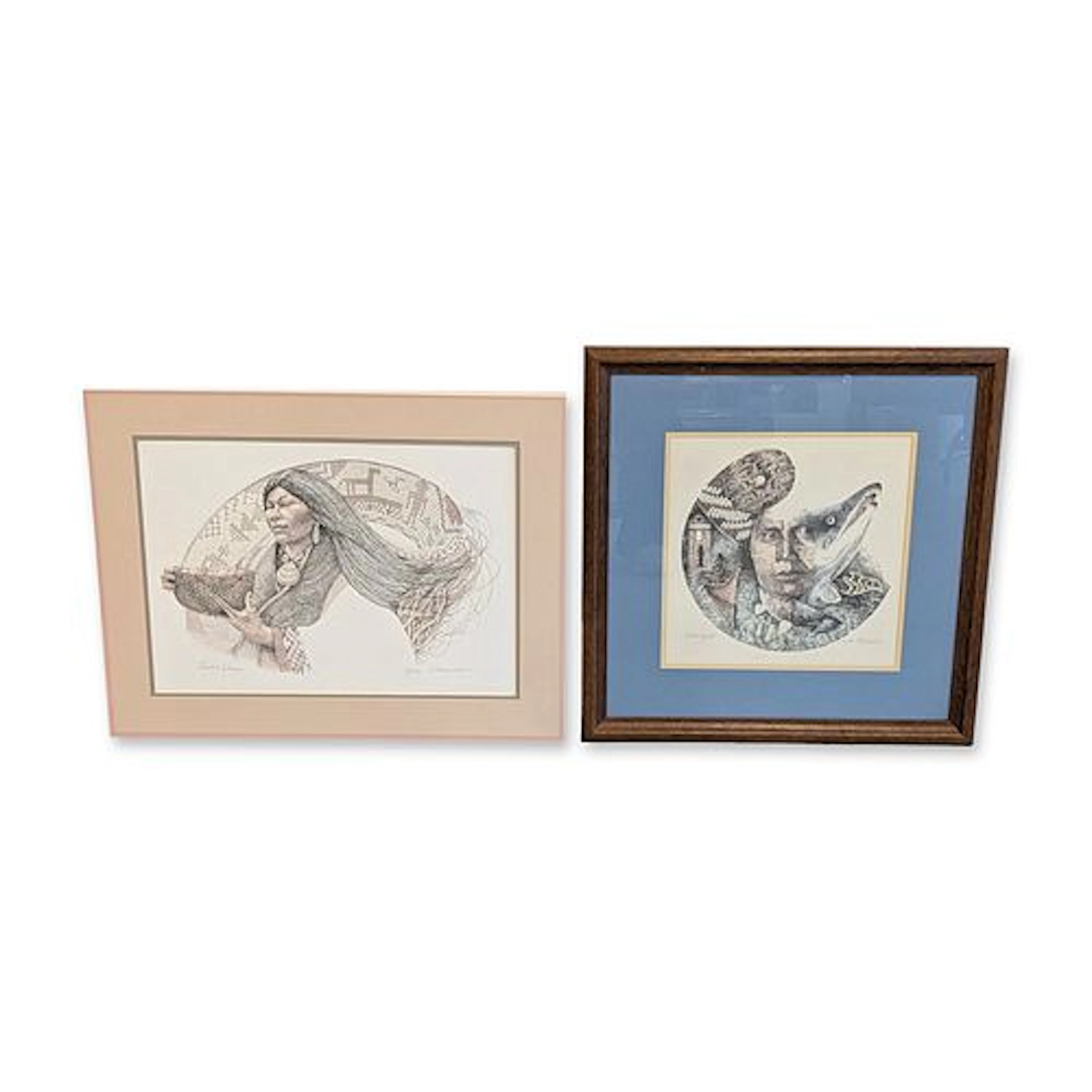 2pc Roger Fernandes (Native American b. 1952) Lithographs on Paper