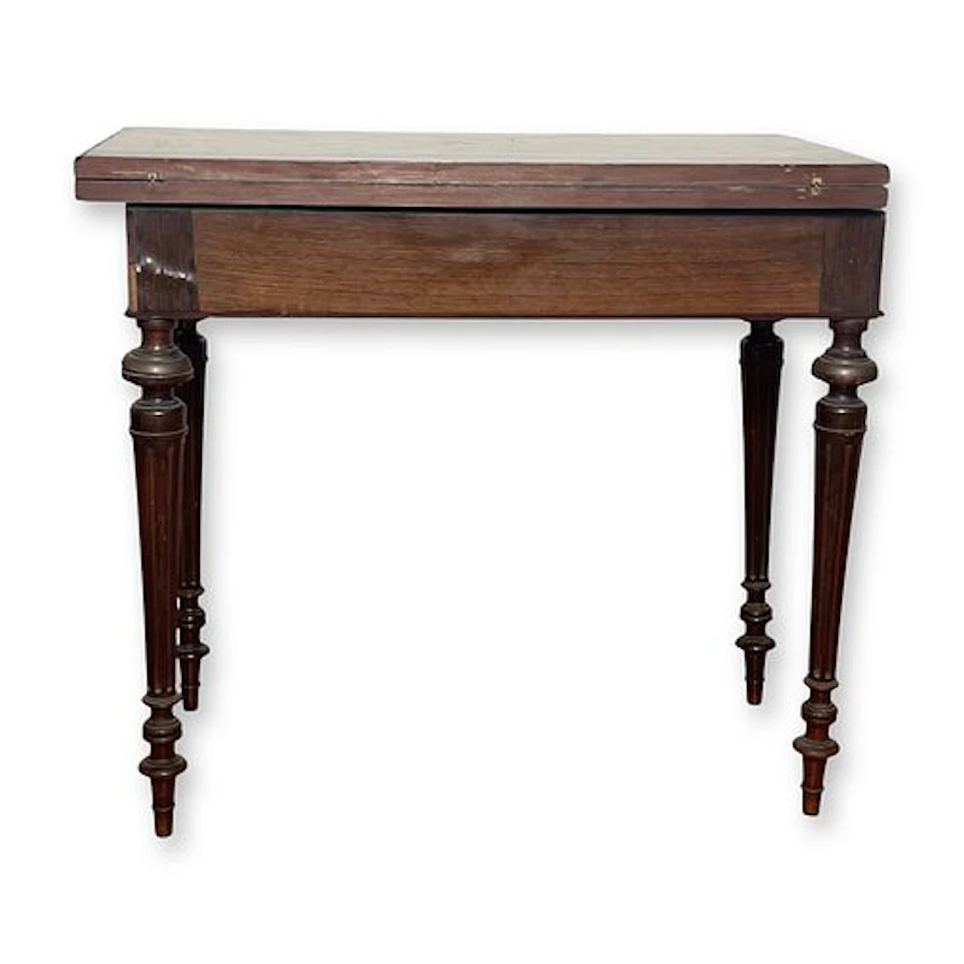 French Louis XVI Style Marquetry Games Table, 19th Century