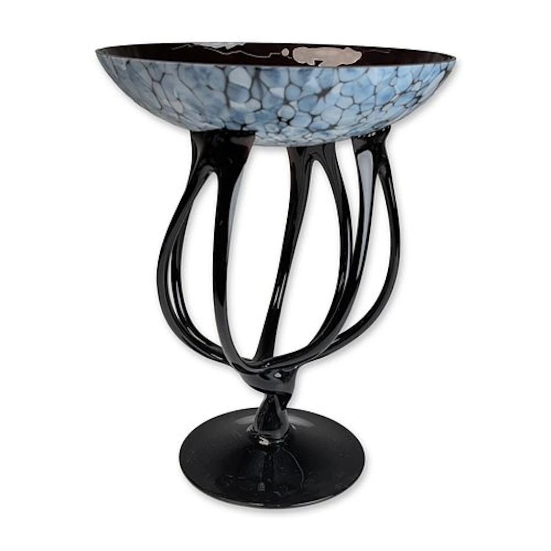 Richard Satava Hand Blown Studio Art Glass Compote