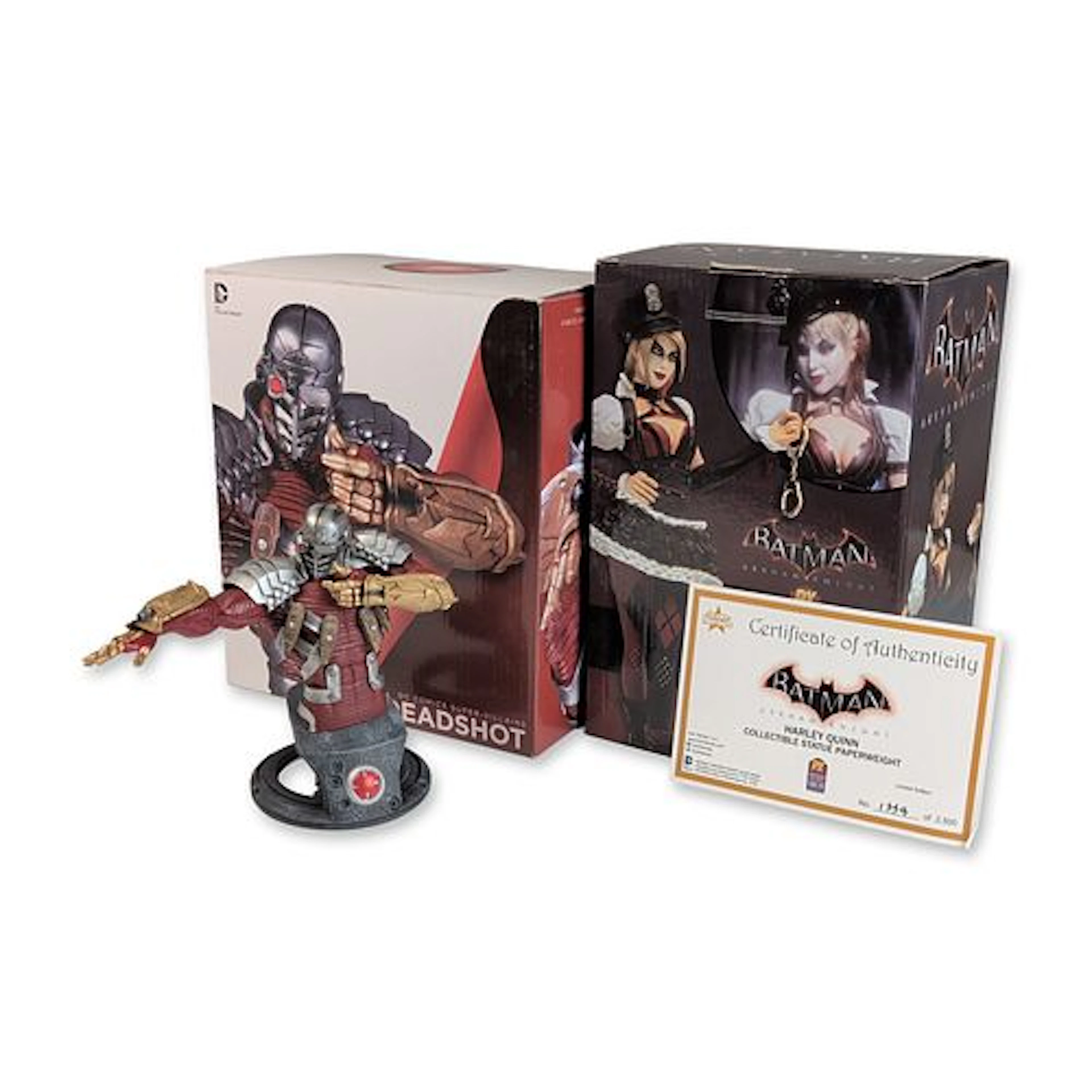 DC Collectibles Deadshot and Icon Heroes Harley Quinn Figurines