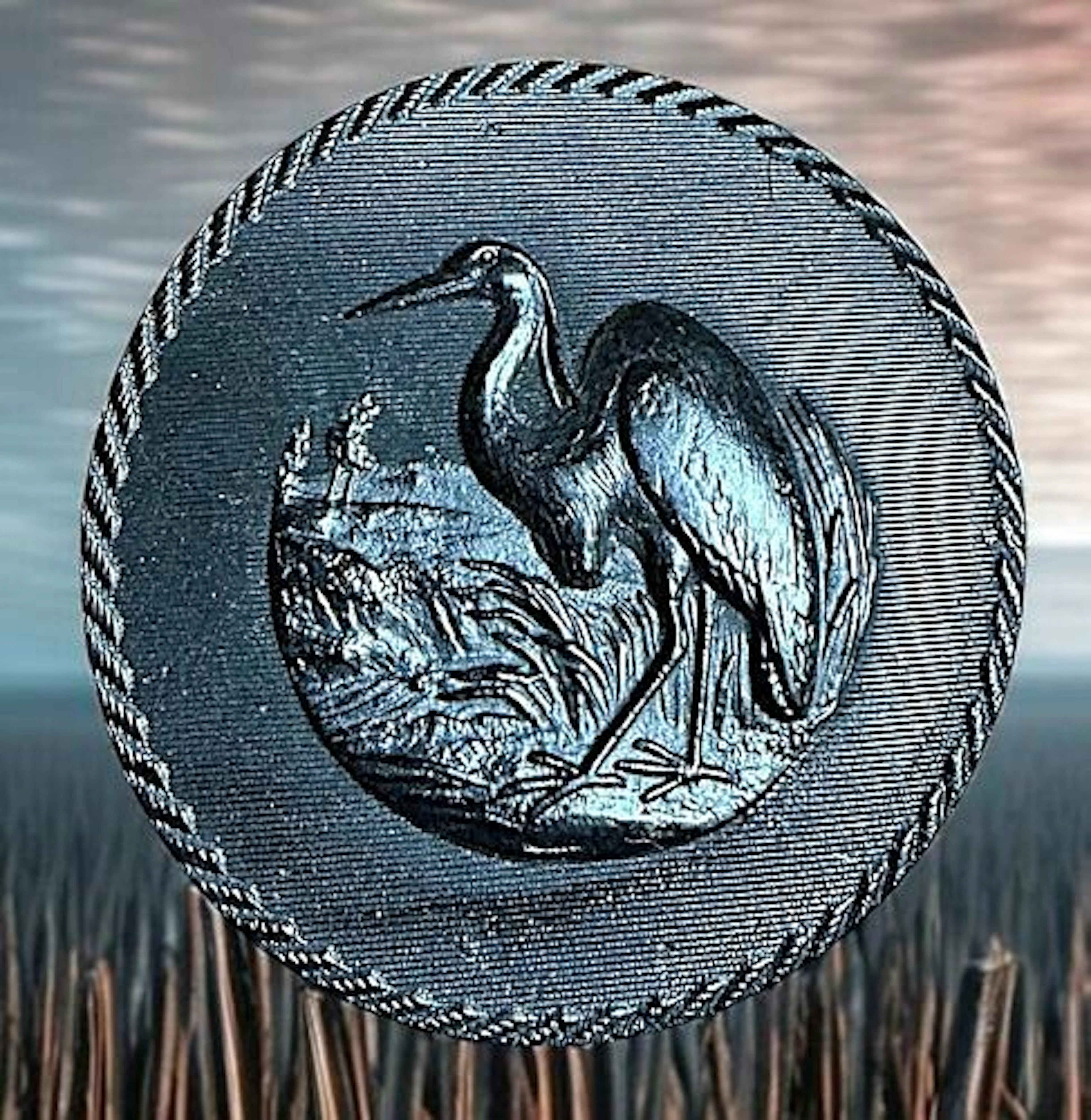 A DIVISION ONE PICTORIAL HORN BUTTON