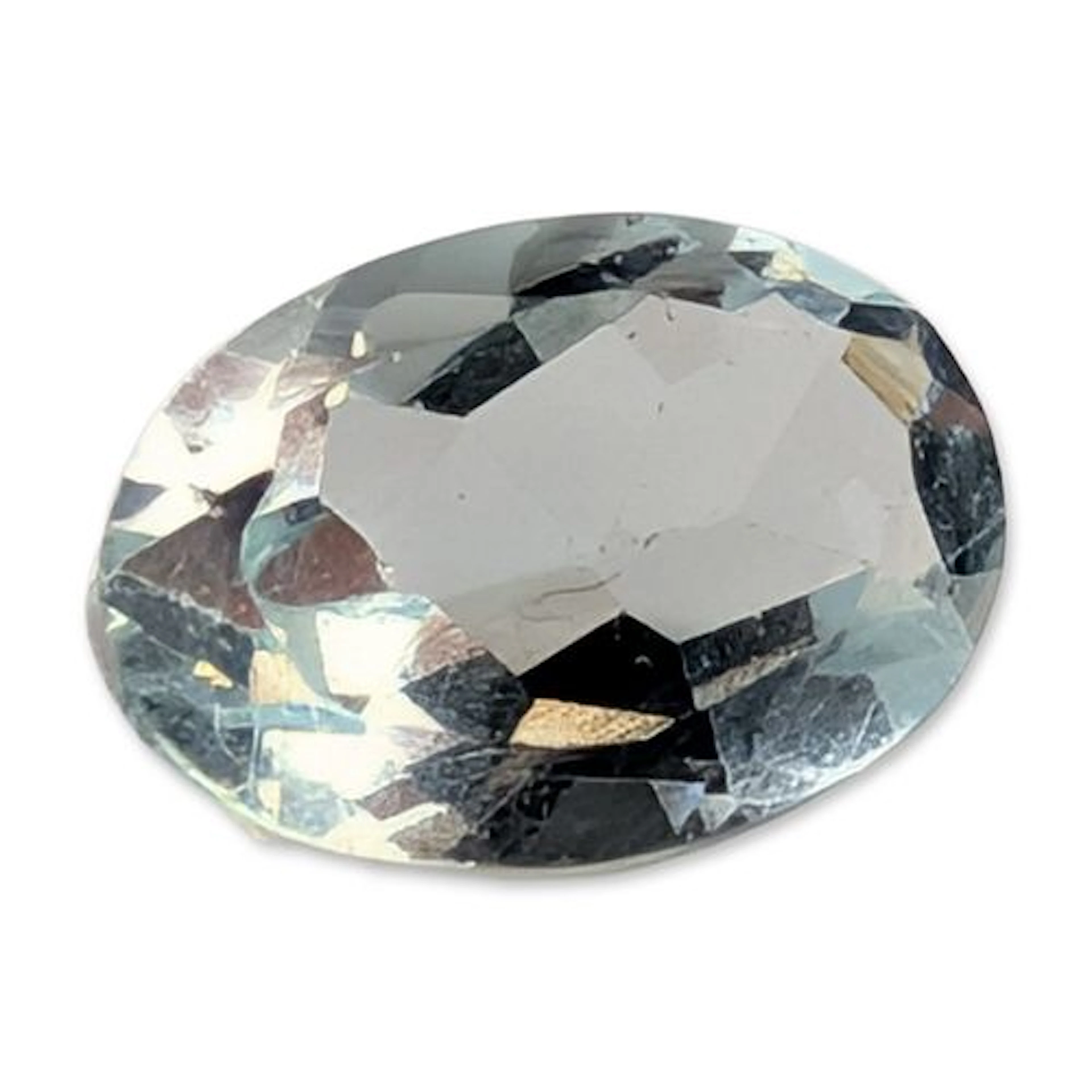 Oval Cut Pale Blue Faceted Stone