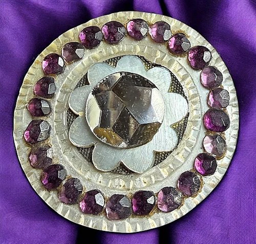 A DIVISION ONE PEARL-GLASS & PASTE BUTTON
