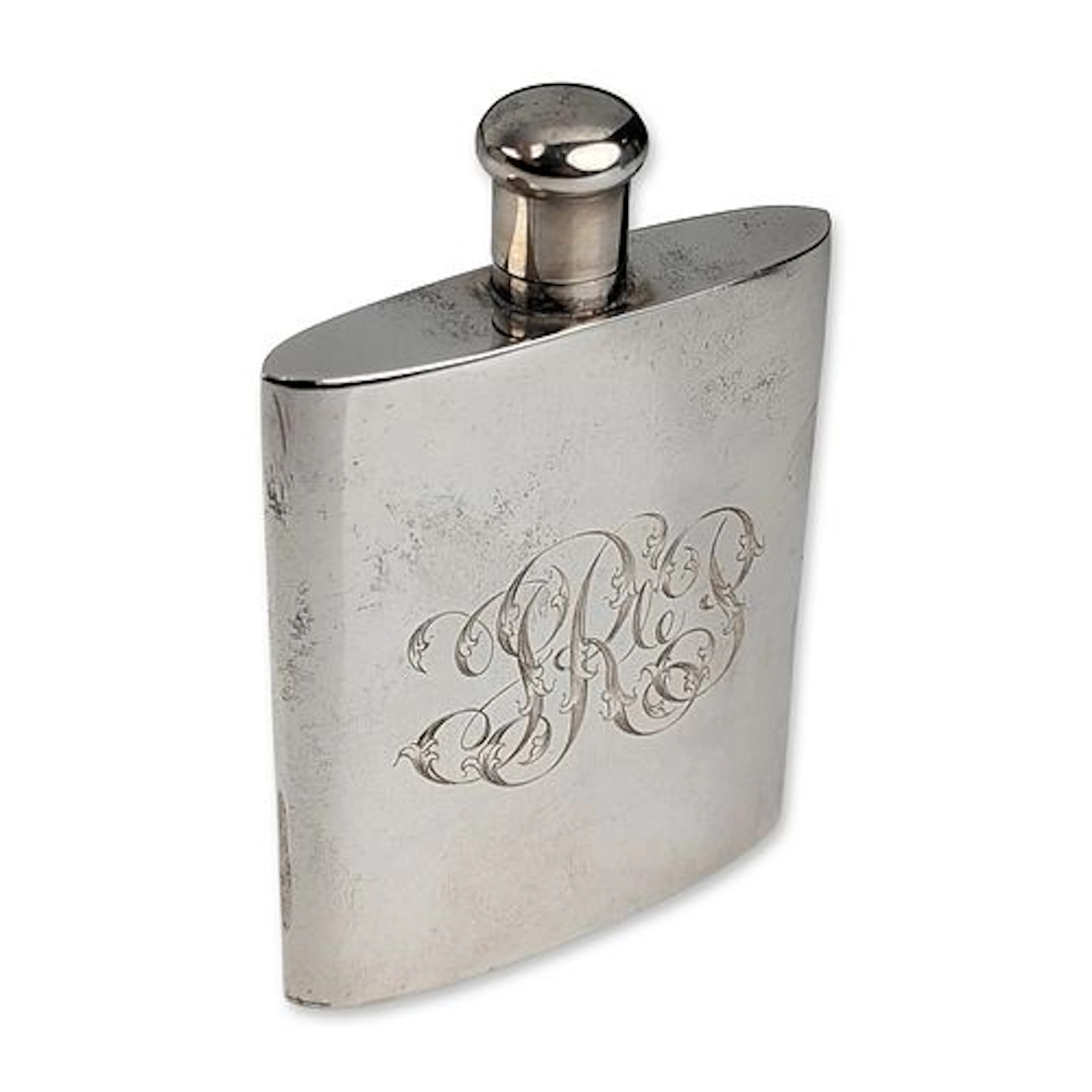 Roden Brothers Sterling Silver Kidney Form Hip Flask