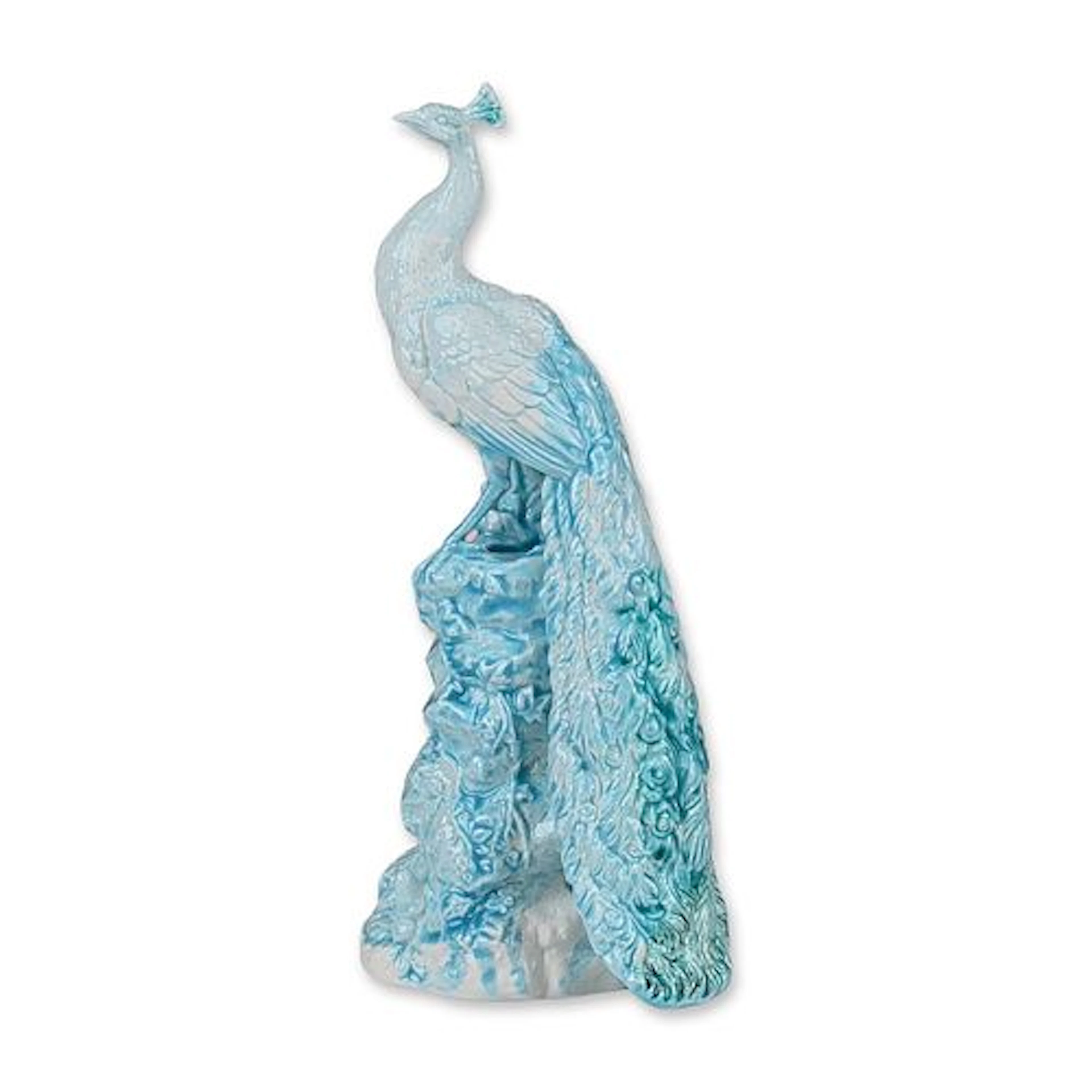 Royal Doulton Prototype Blue and White Colorway Porcelain Peacock Figurine