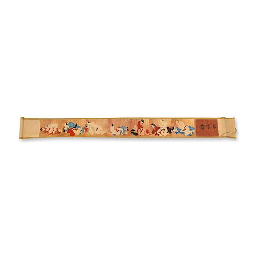 Japanese Shunga Handscroll with Seven Erotic Scenes
