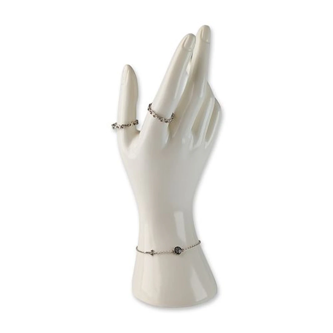 3pc Sterling Silver Cross and Swirl Motif Bracelet and Rings