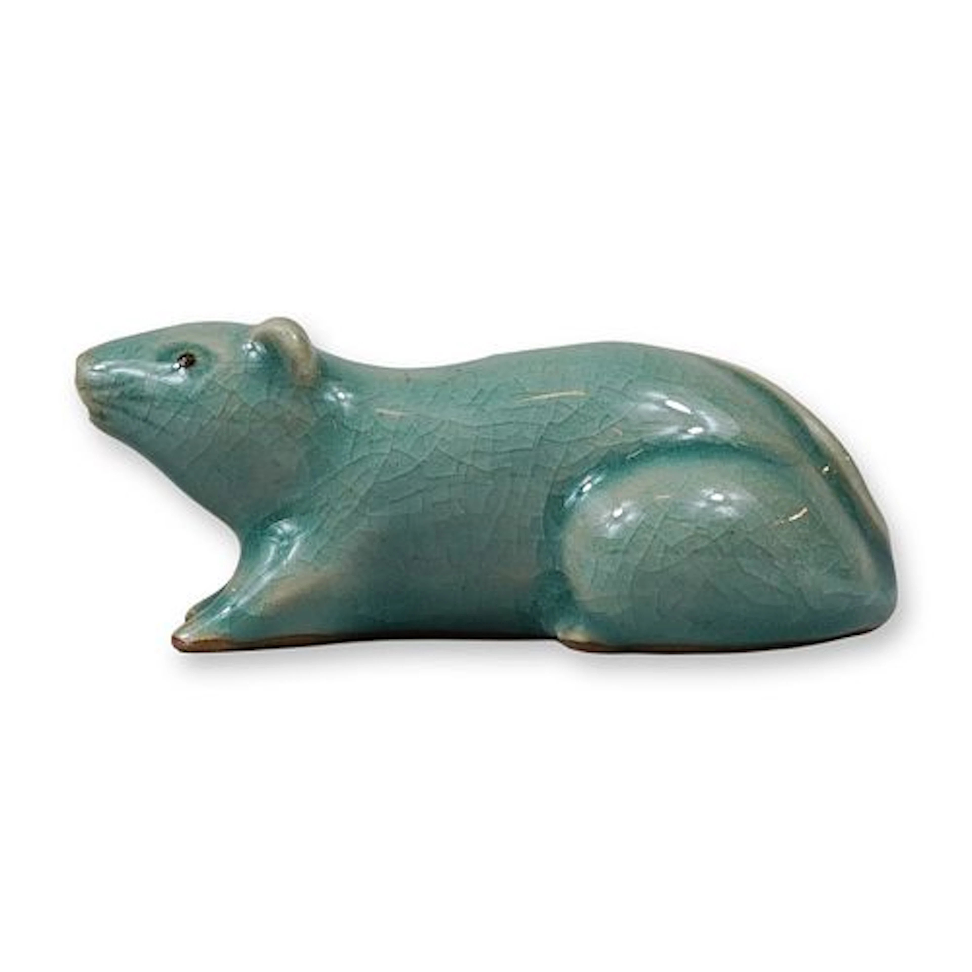 Japanese Celadon Glazed Ceramic Rat Water Dropper